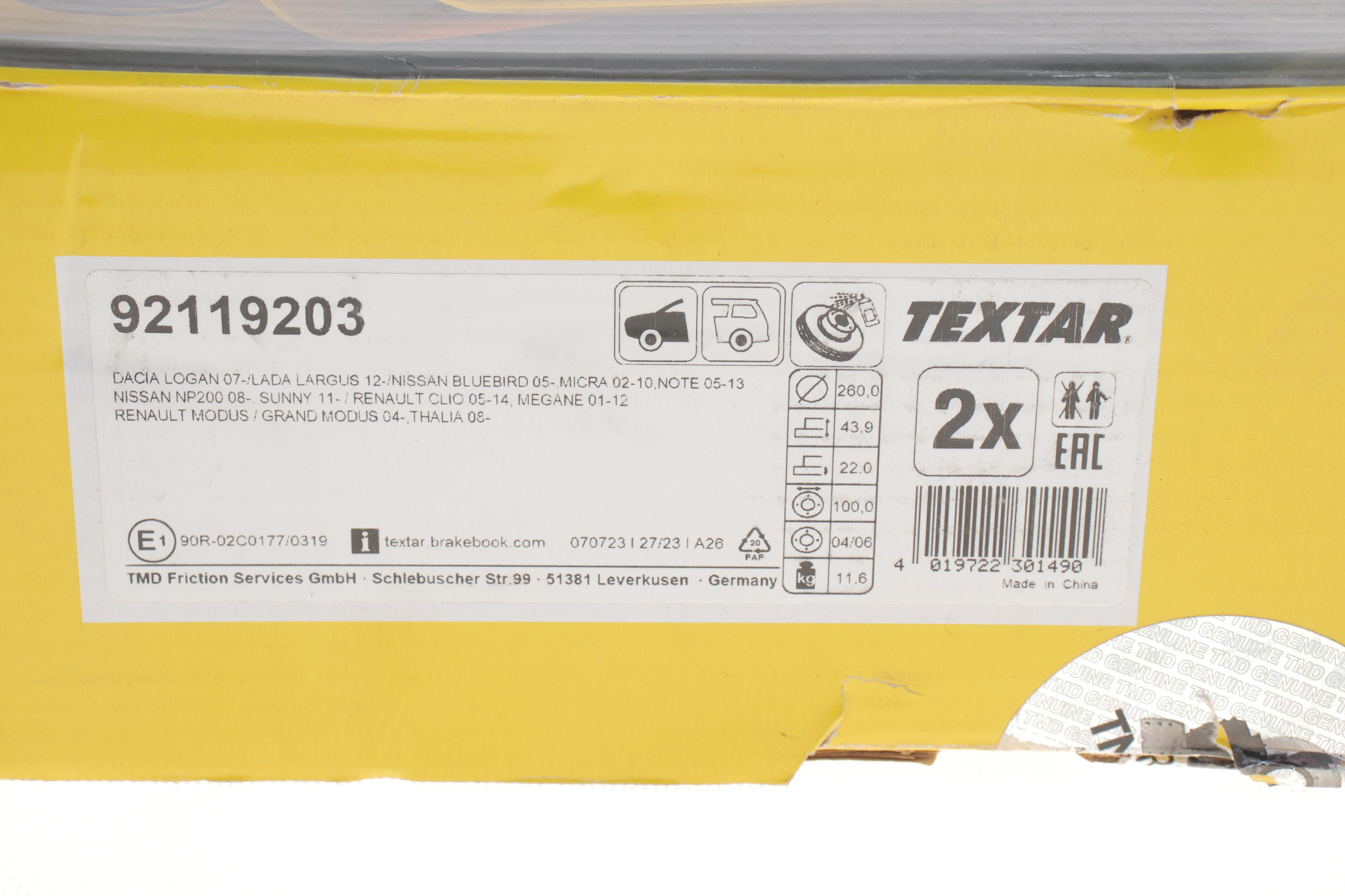 Диск гальмівний (передній) Renault Megane II/Clio II/III 1.2-1.5 dCI 02- (260x22) PRO