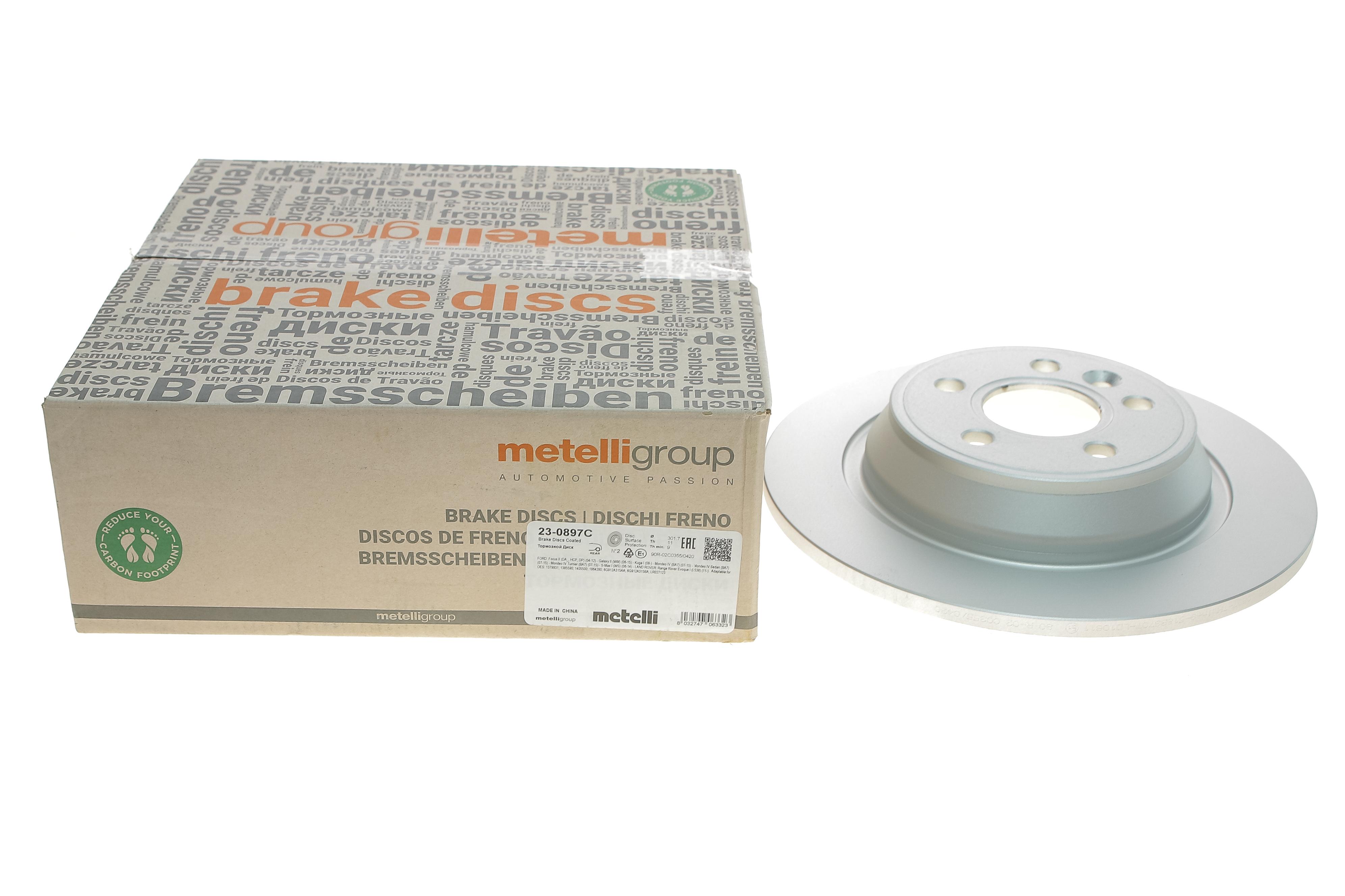 Диск гальмівний (задній) Ford Focus/Galaxy/Kuga/Mondeo 08-/Range Rover 11- (302x11) (з покриттям)