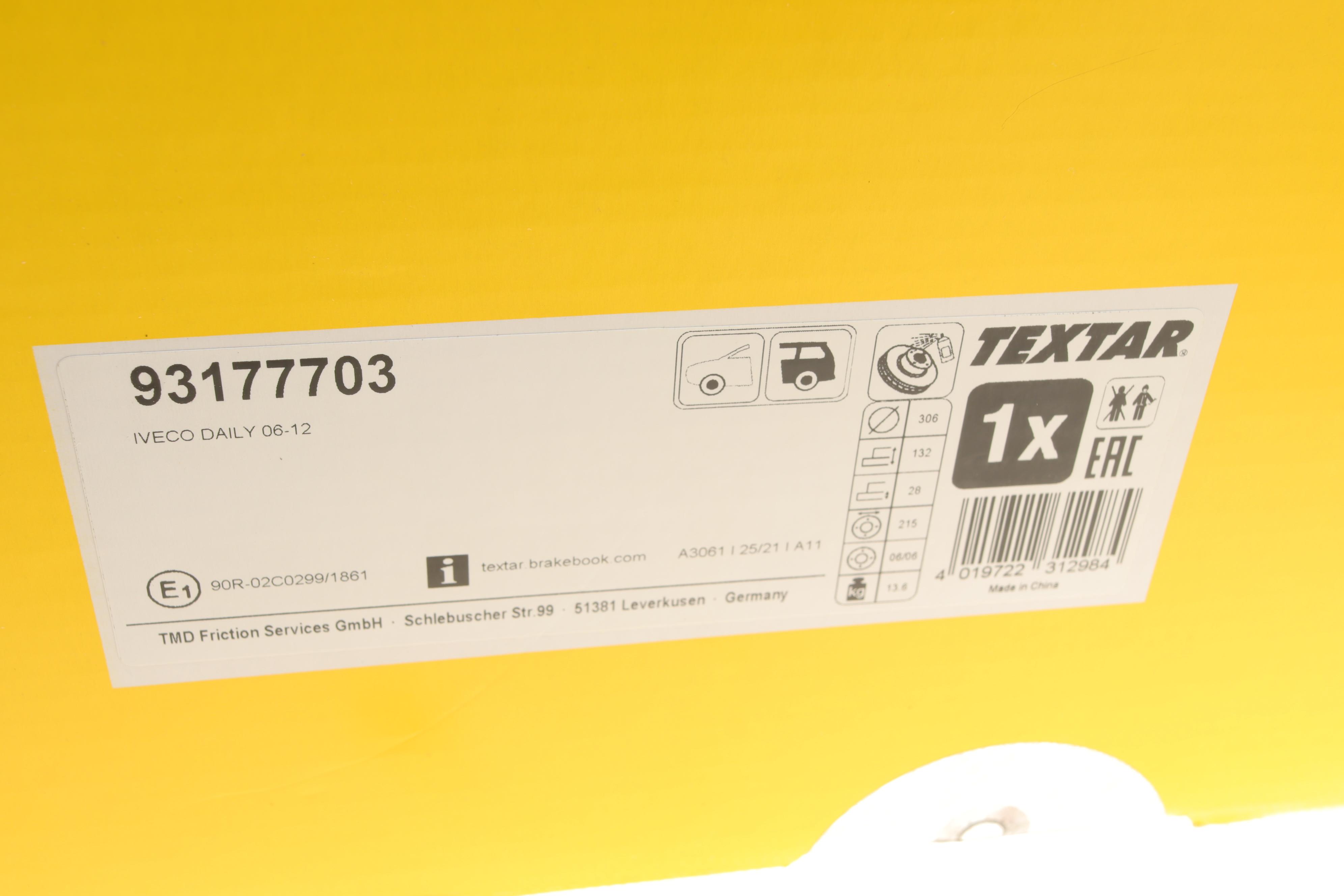 Диск гальмівний (задній) Iveco Daily 06- (306x28) PRO