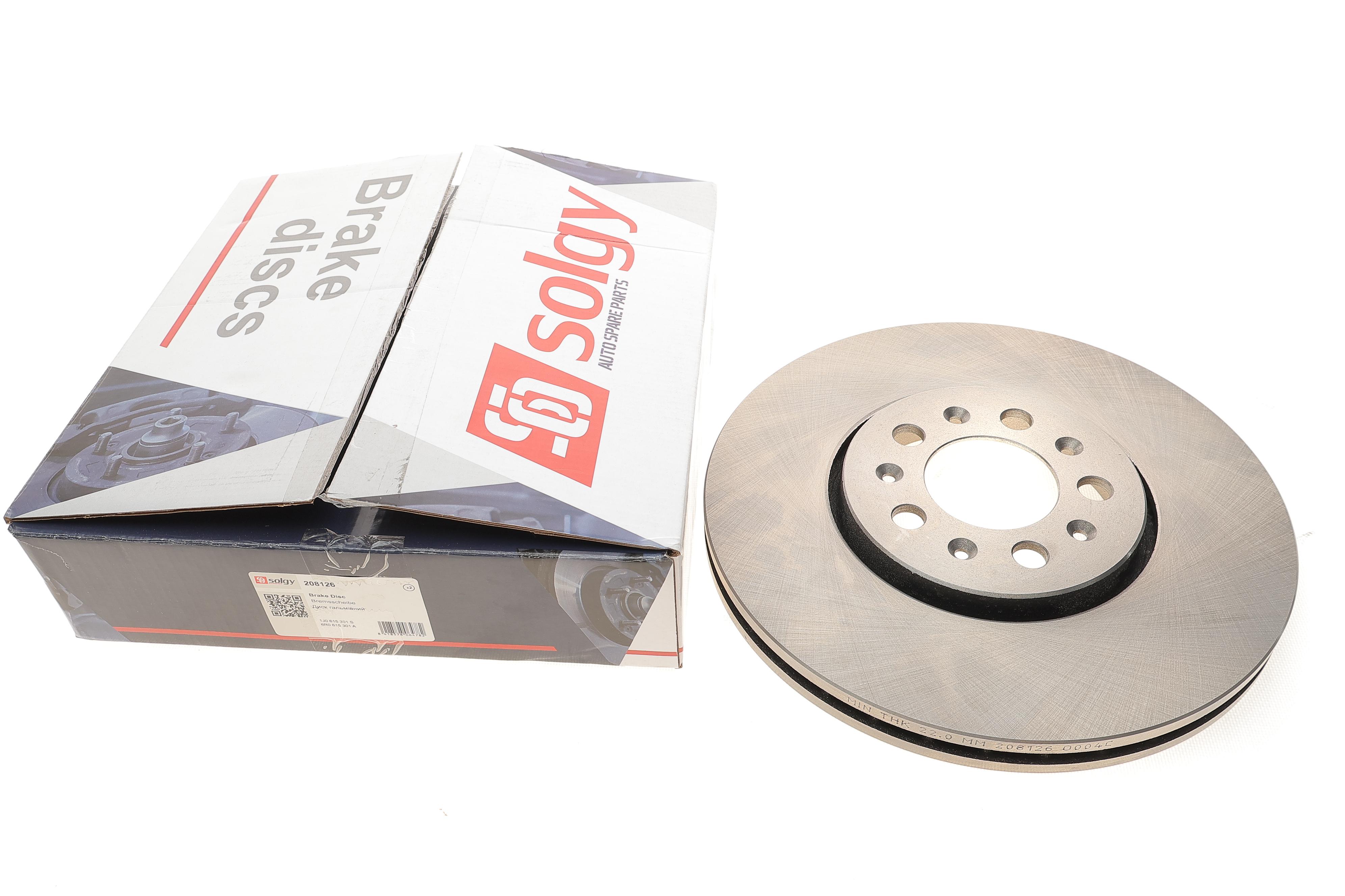 Диск гальмівний (передній) Skoda Fabia 99-/Octavia 96-/Roomster 06-/Rapid 12- VW Bora/Golf (288x25)