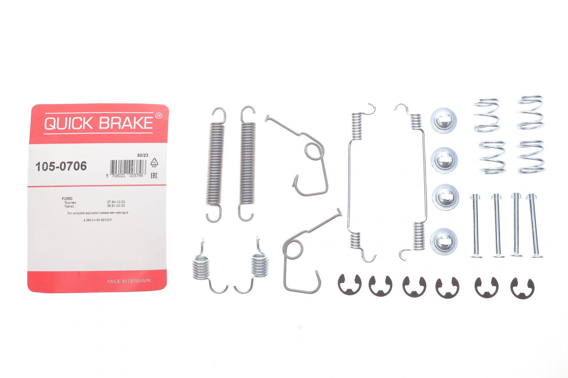 Комплект пружинок колодок ручника Ford Transit 130 91-00 (280x63)