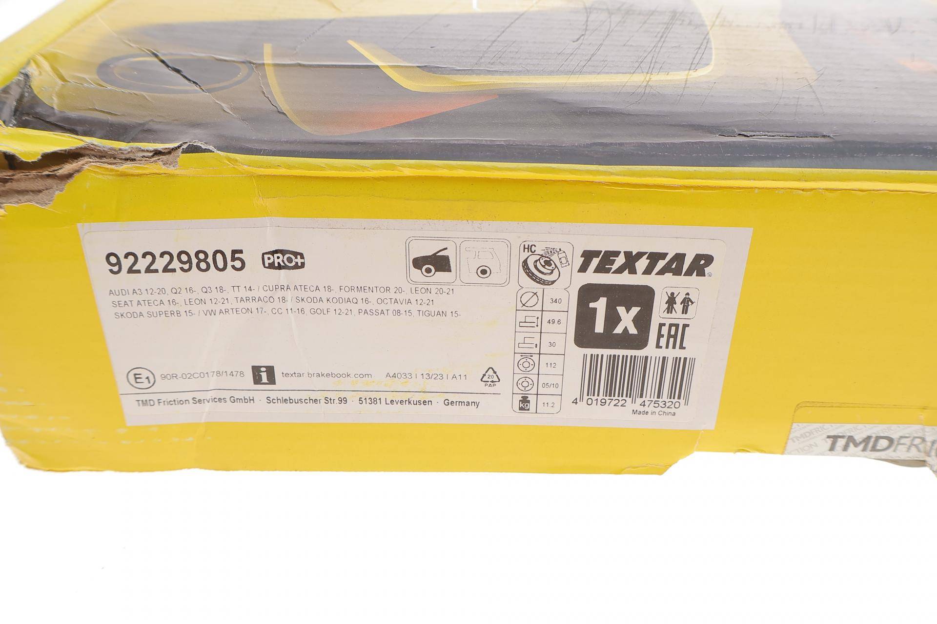 Диск гальмівний (передній) VW Passat 08-/Golf 12- (340x30) PRO+