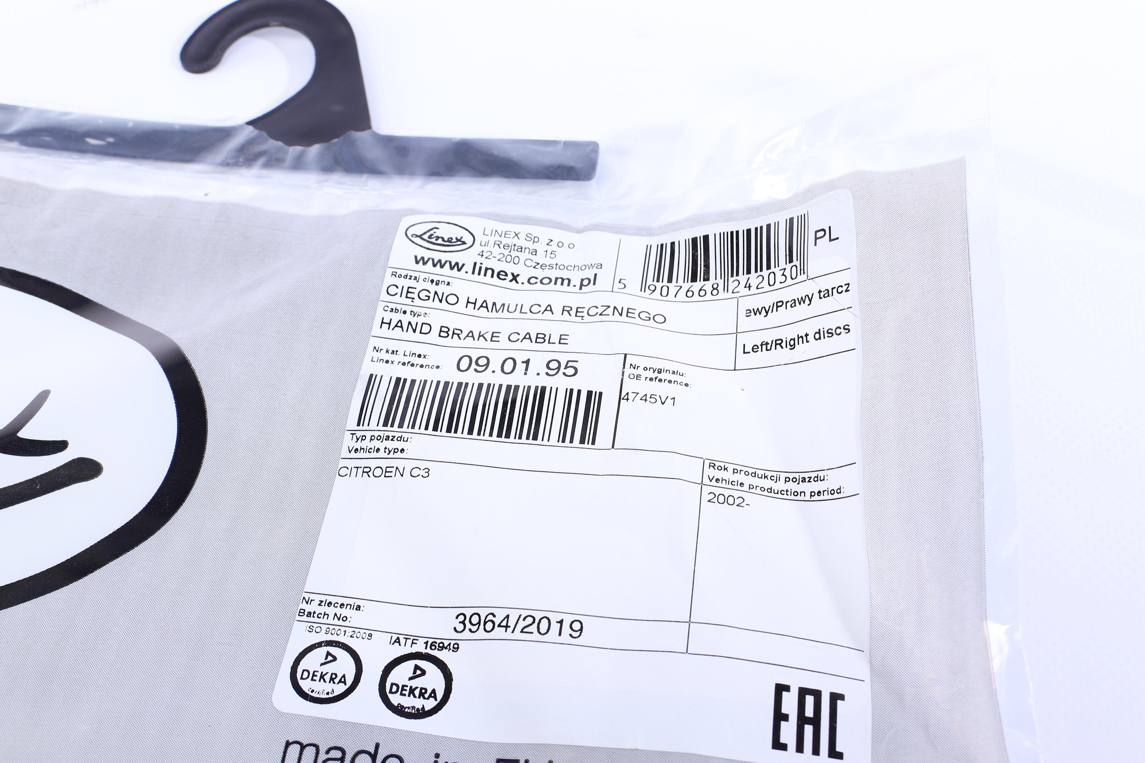 Трос ручника (задній) Citroen C3 I 02- (1840/1003mm)