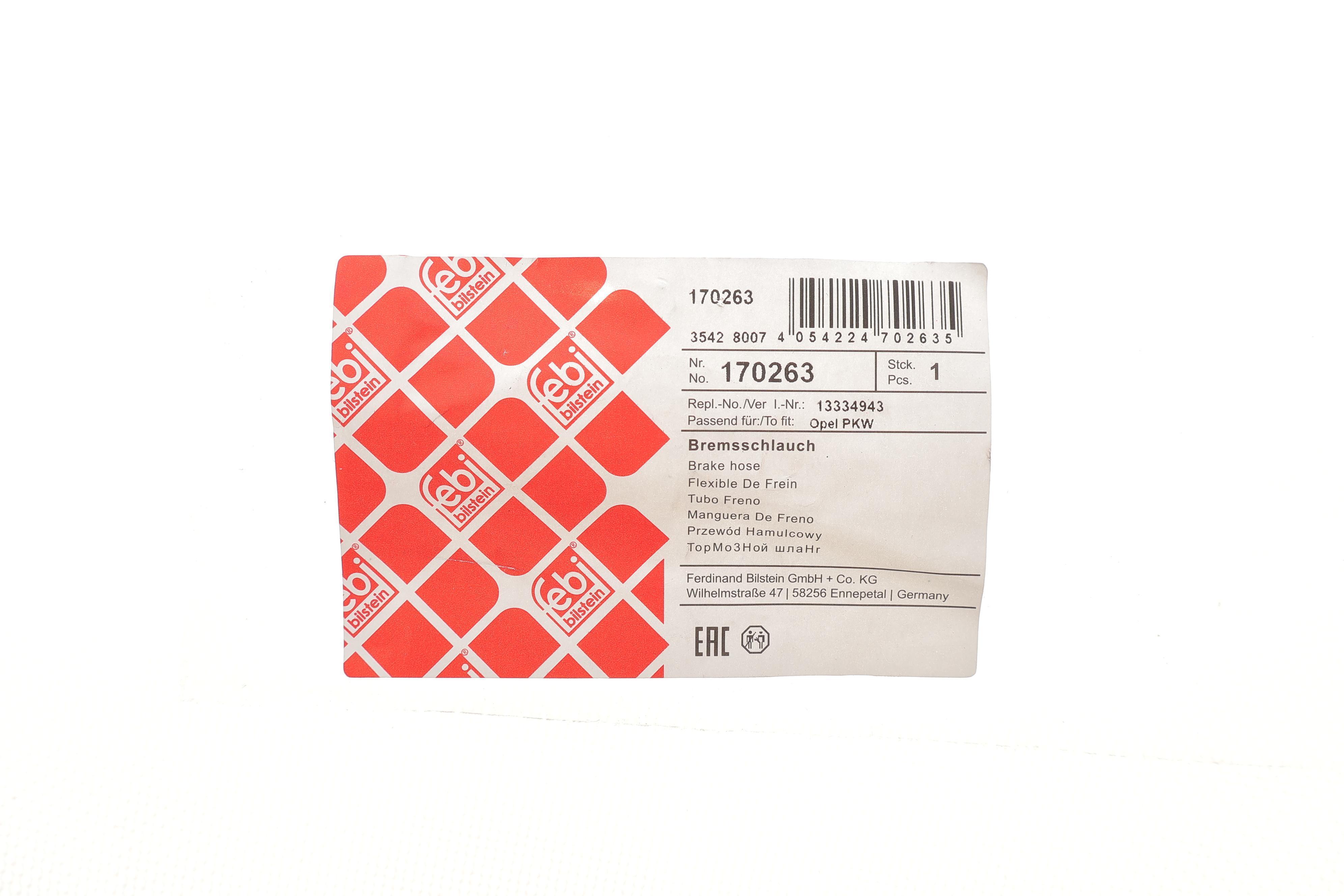 Шланг гальмівний (передній) Opel Astra H/Zafira B 1.3D-2.2 04- (L=453mm)