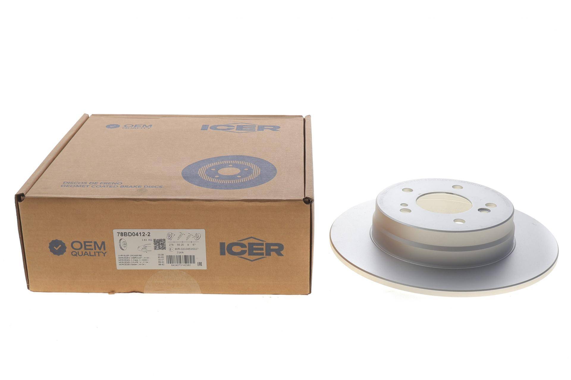 Диск гальмівний (задній) MB C-class (W202/W203)/E-class (W124/W210) 93-07 (278x9)