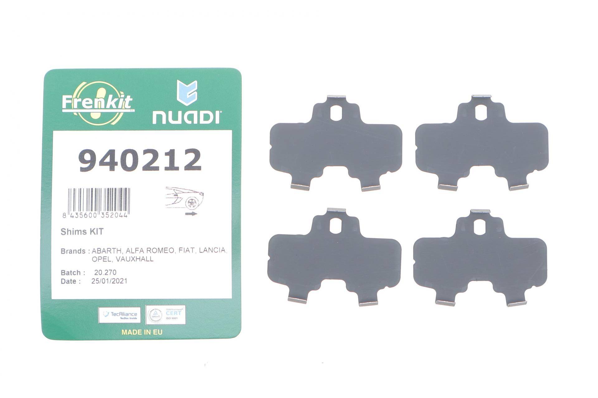 Комплект протискрипних пластин (задніх) Opel Corsa 00-06