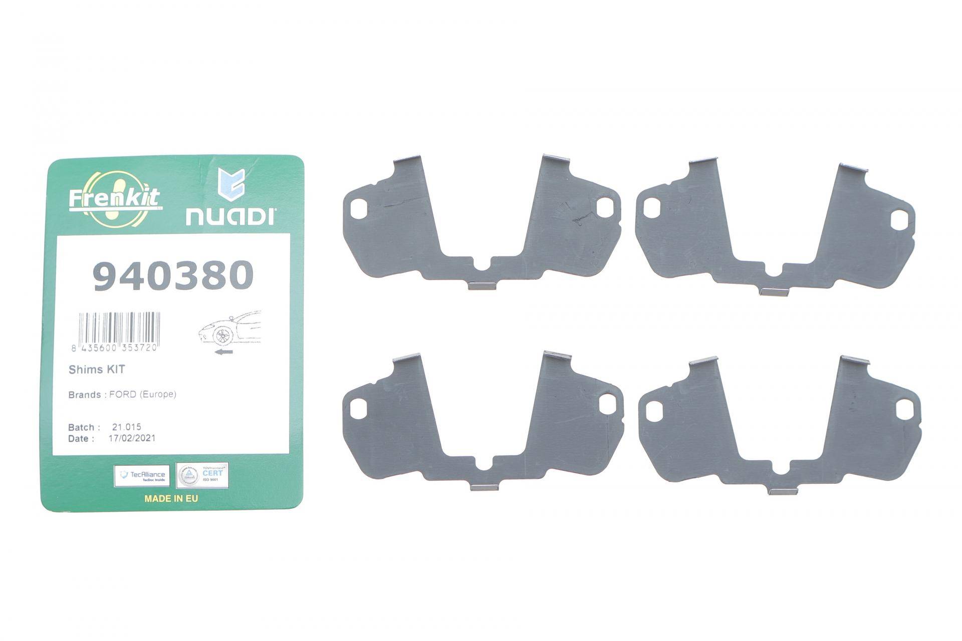 Комплект протискрипних пластин (передніх) Ford Focus 1.4-2.0 99-05