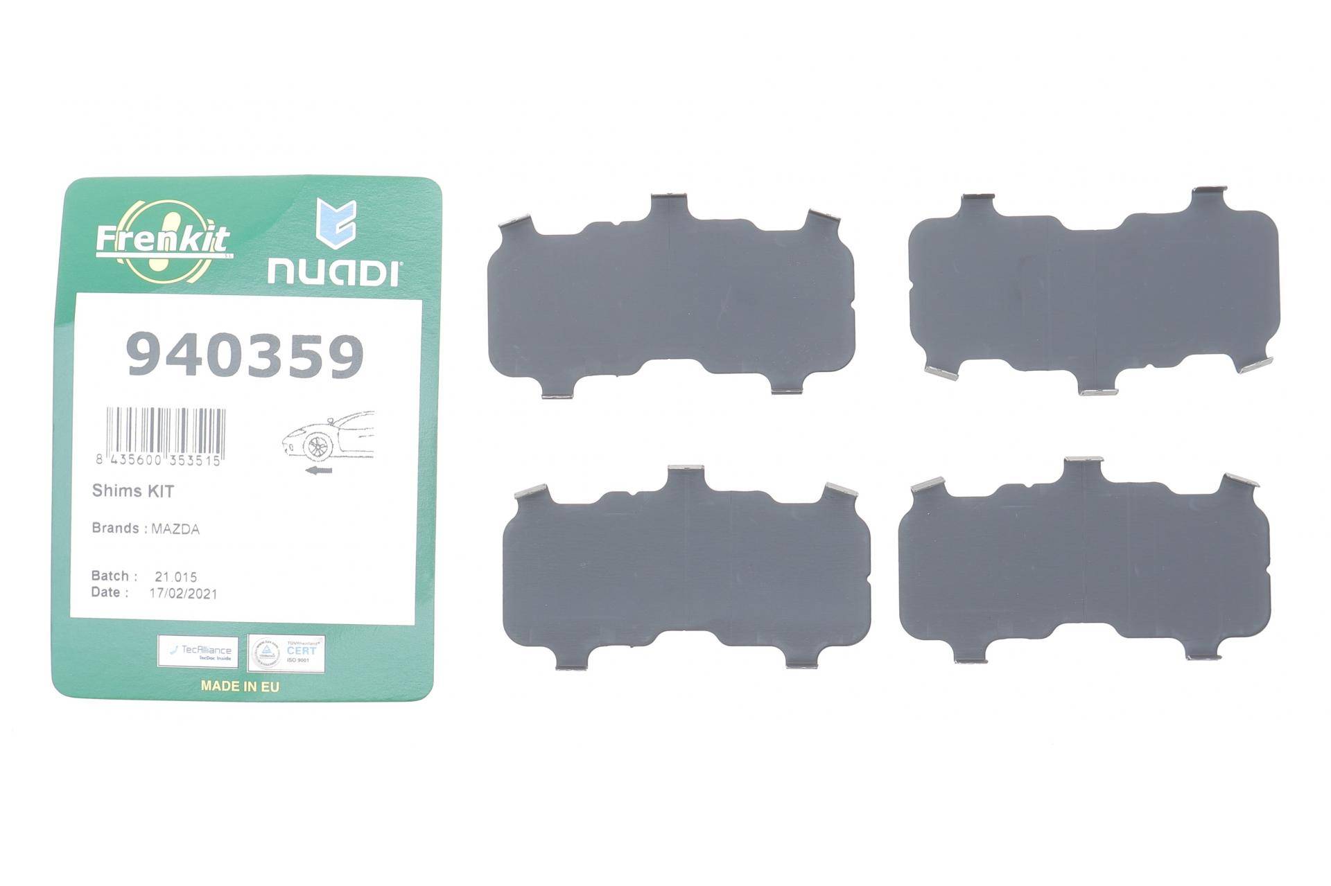 Комплект протискрипних пластин (передніх) Mazda 2 1.5 14-17