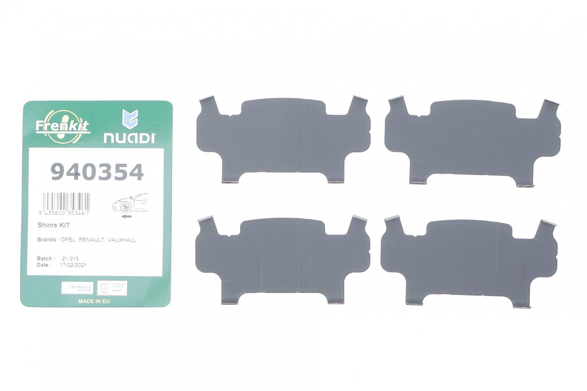 Комплект протискрипних пластин (передніх) Opel Vivaro/Renault Trafic 1.6 CDTi/dCi 14-