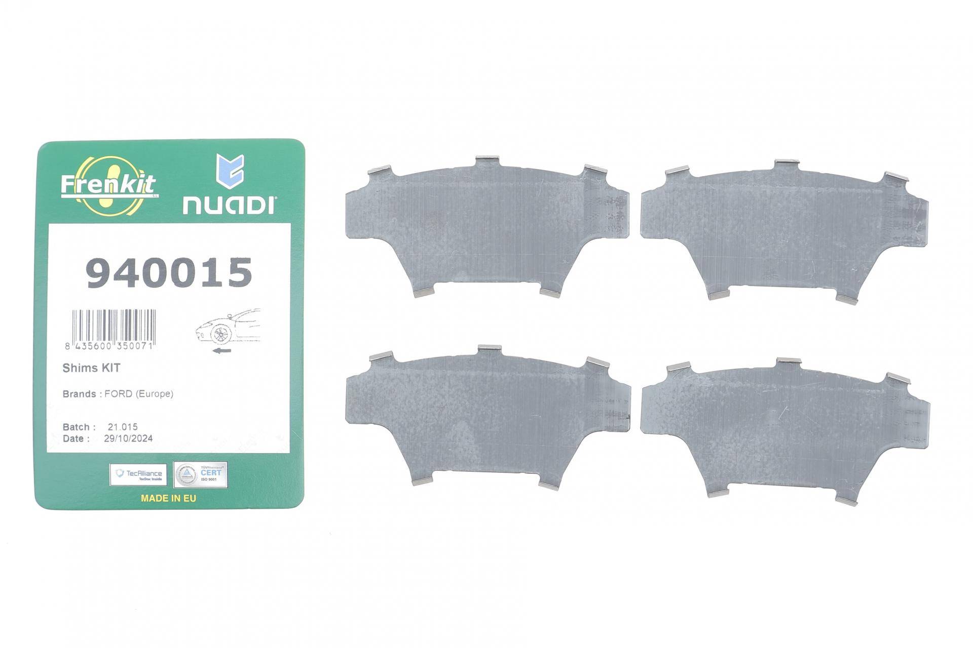 Комплект протискрипних пластин (передніх) Ford Fiesta 08-