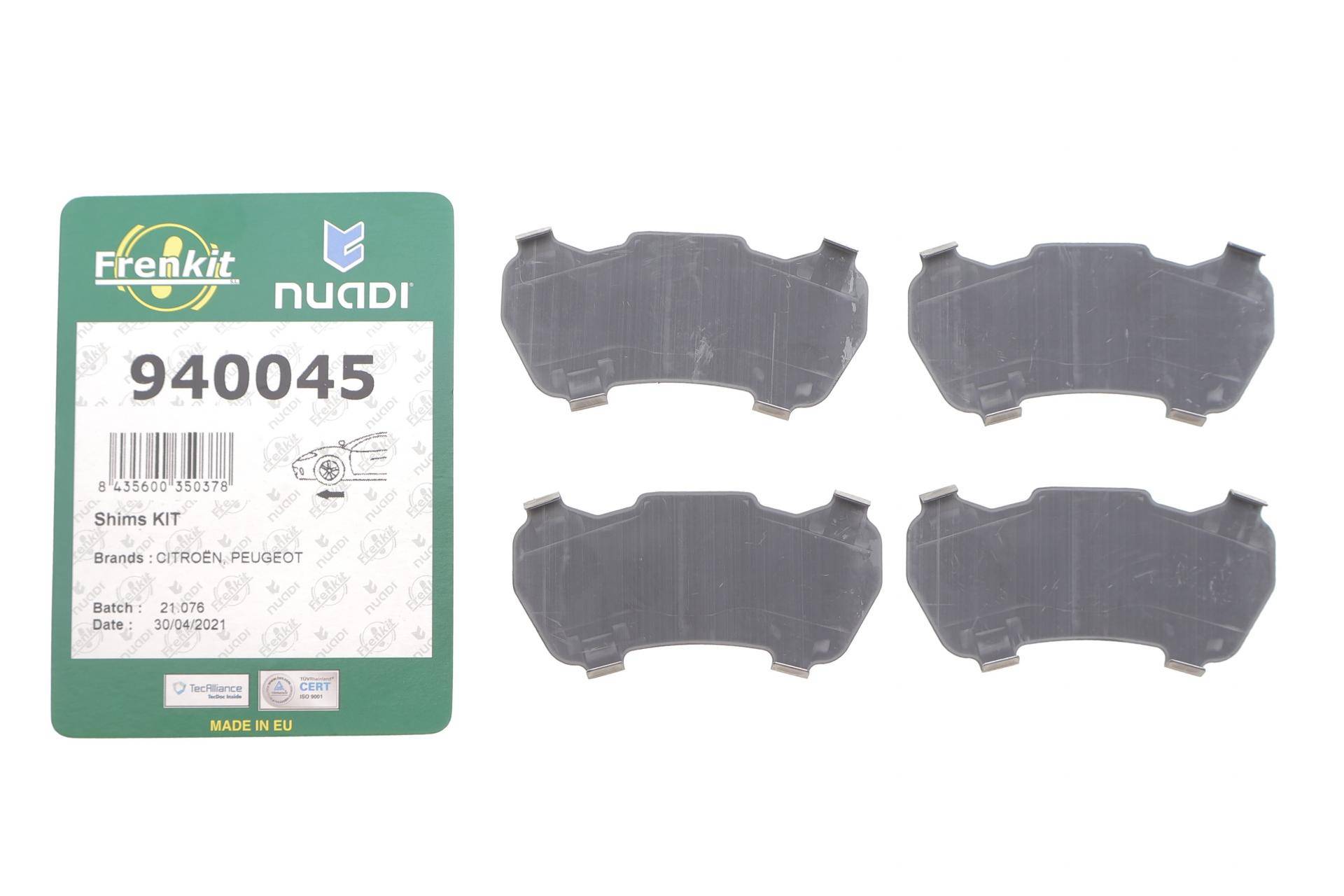 Комплект протискрипних пластин (передніх) Citroen Xsara 97-05/Peugeot 307 00-15 (Bosch)