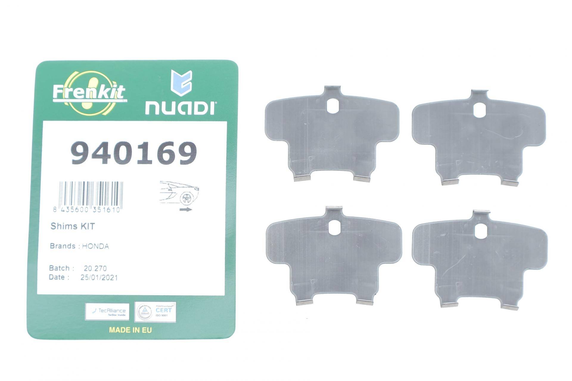 Комплект протискрипних пластин (задніх) Honda Accord 08-