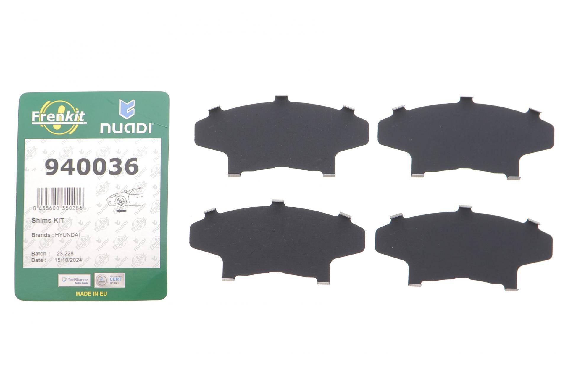 Комплект протискрипних пластин (передніх) Hyundai Accent I/II 94-05/Getz 02-10/Elantra 90-00/Pony 85-95 (Mando)