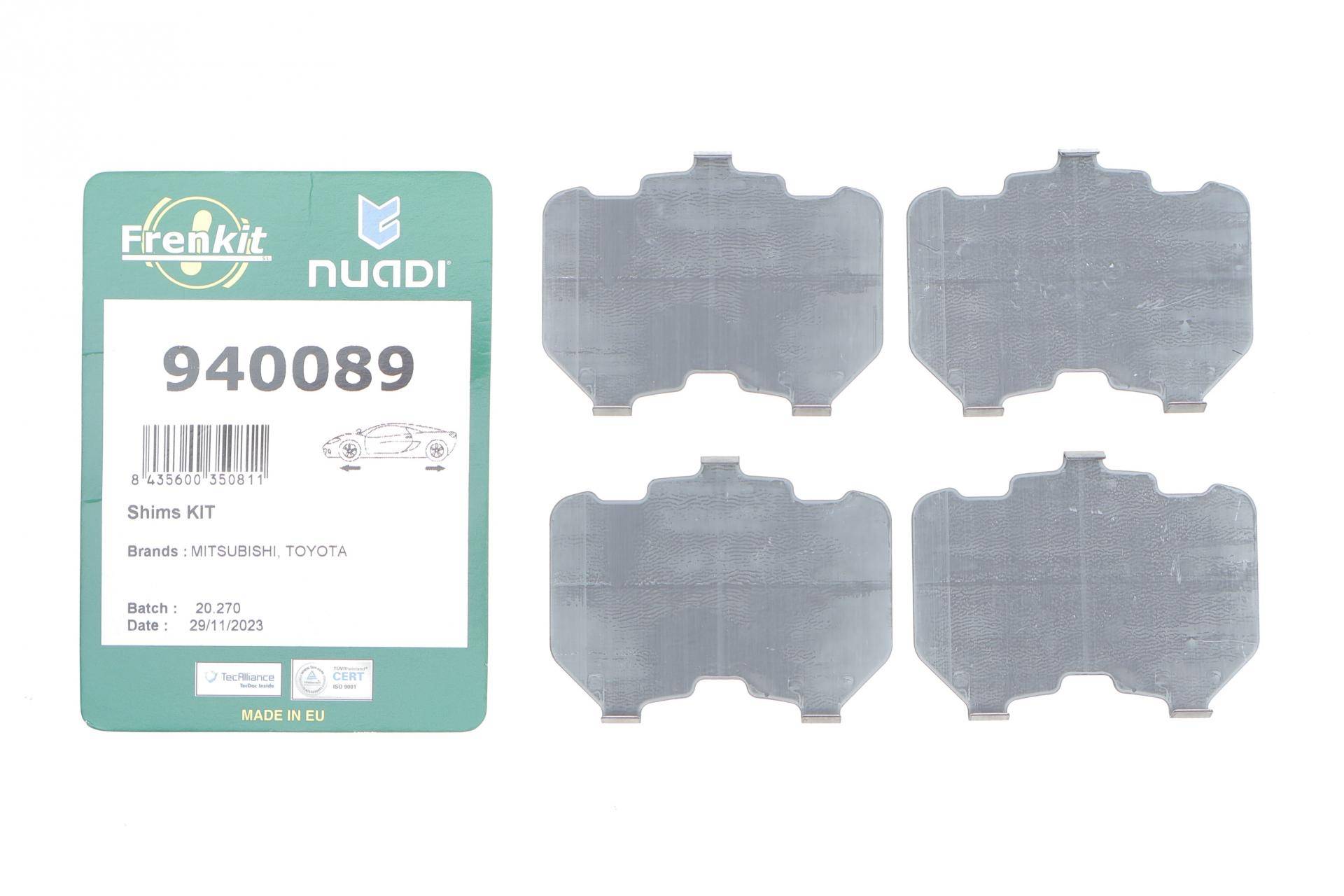 Комплект протискрипних пластин (передніх) Toyota Rav 4 II 00-05 (Akebono)