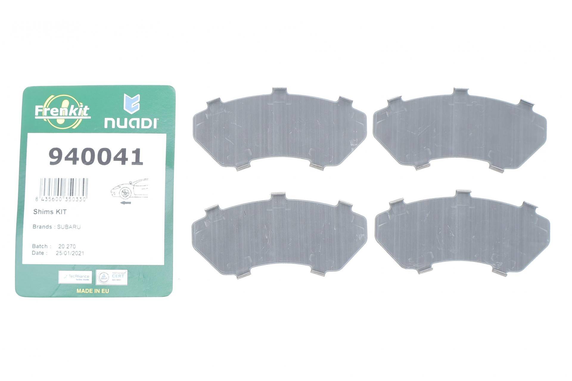 Комплект протискрипних пластин (передніх) Subaru Impreza 92- (Akebono)