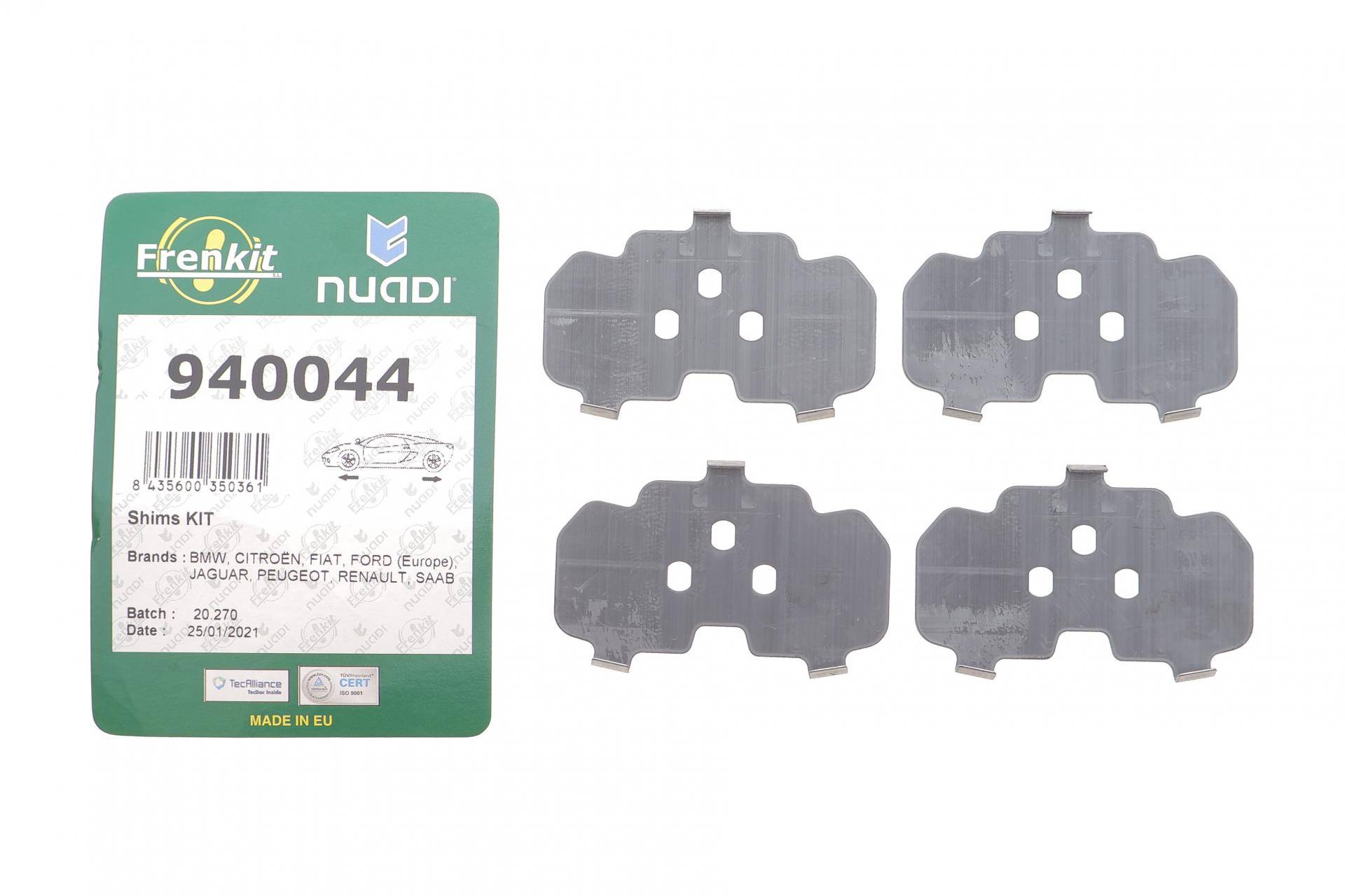 Комплект протискрипних пластин (передніх/задніх) BMW Z1 88-91/Saab 9000 85-98/Ford Mondeo 00-