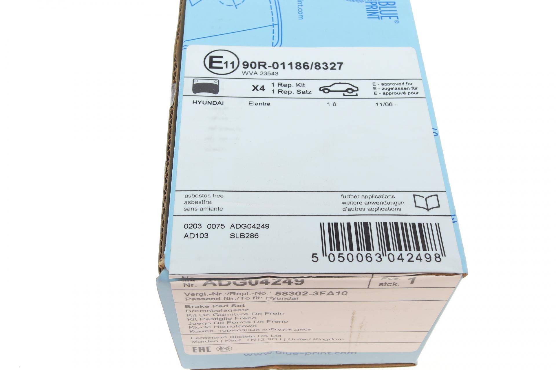 Колодки гальмівні (задні) Hyundai Tucson 2.0 CRDi 04-10/Azera 3.3 i 05-/Getz 1.3-1.6 02-12