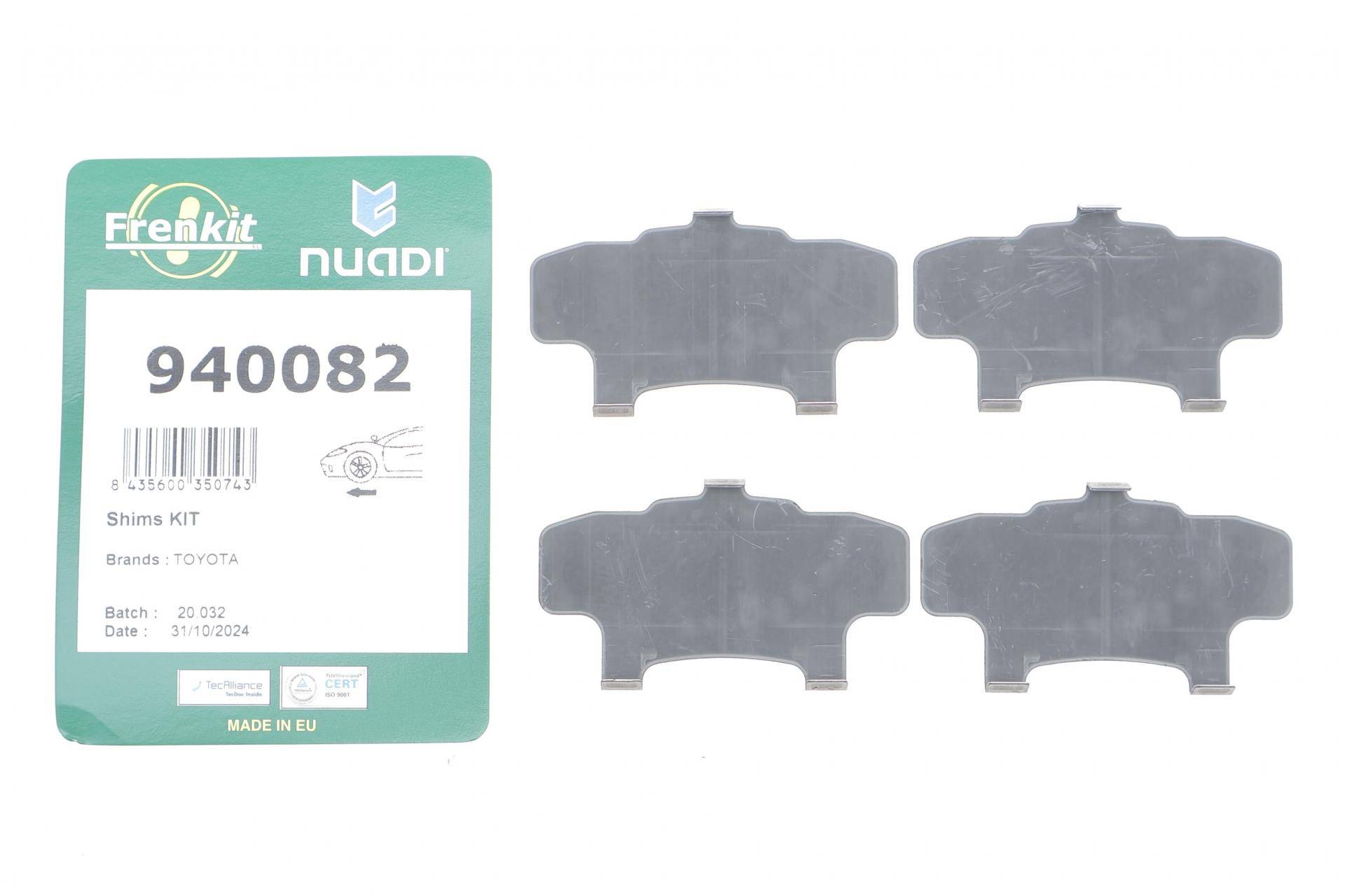 Комплект протискрипних пластин (передніх) Toyota Yaris/Echo 99-05 (OPTIFIT/NBK/Akebono)