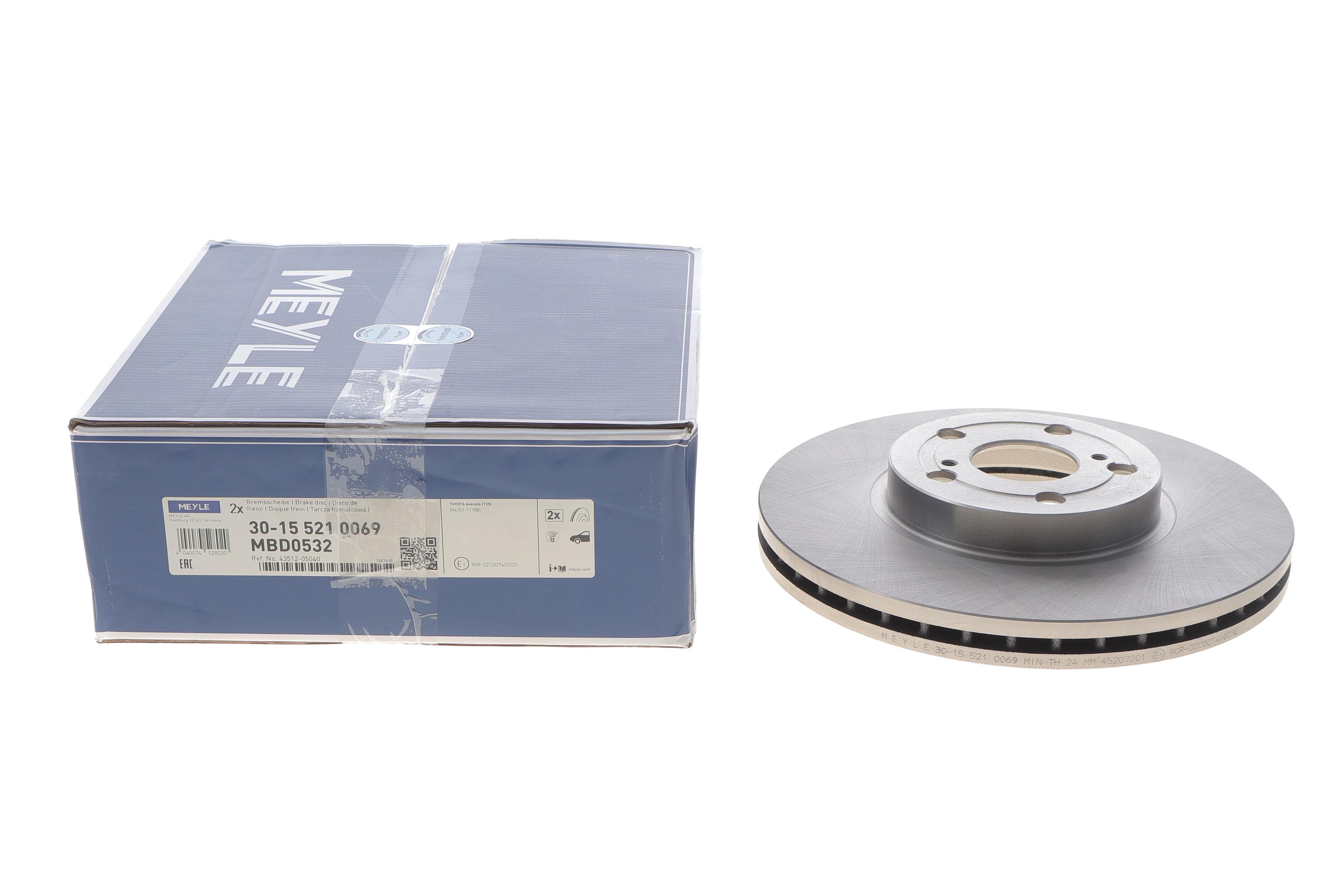 Диск гальмівний (передній) Totota Avensis 03-08 (277x26)