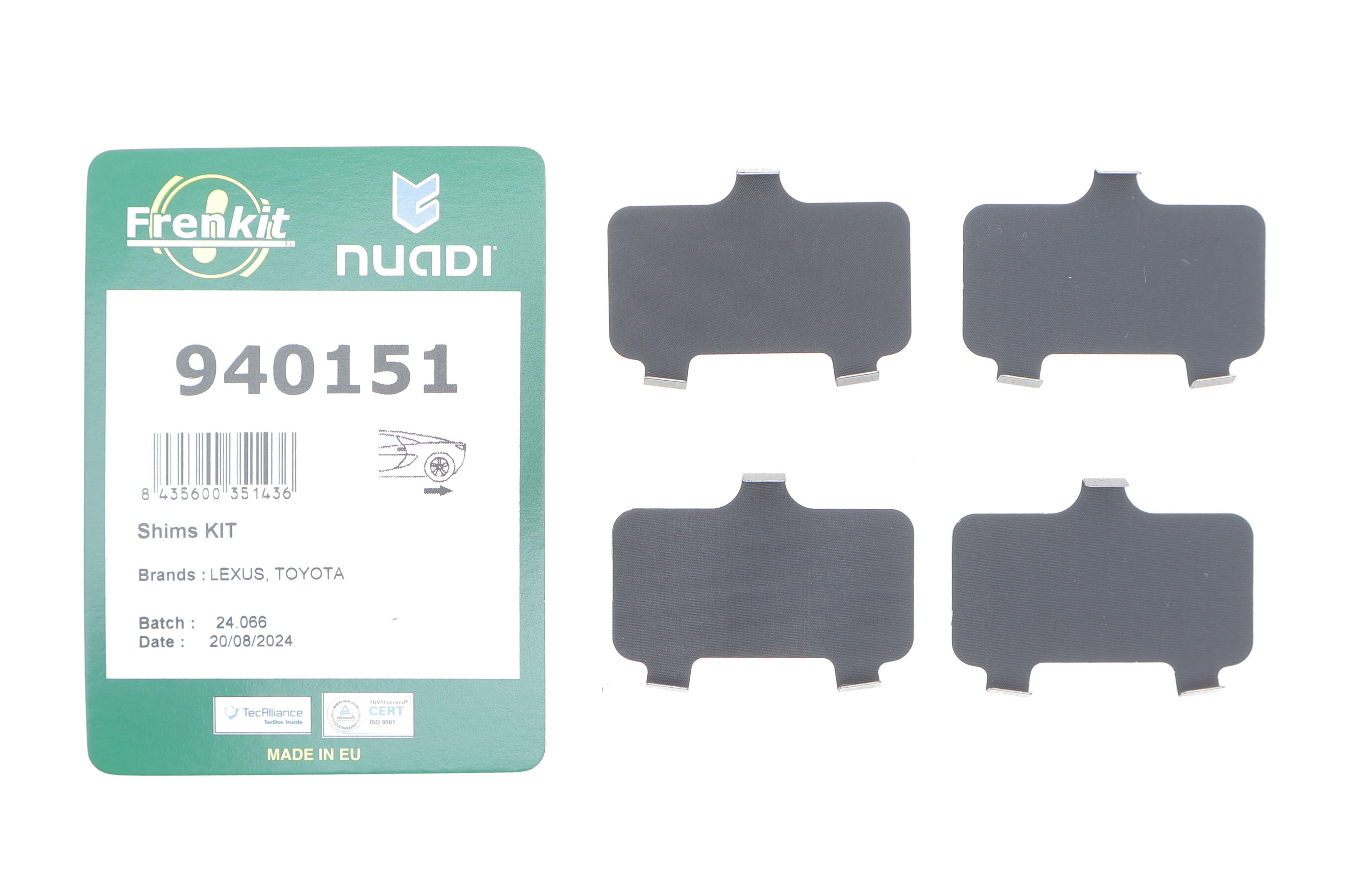 Комплект протискрипних пластин (задніх) Toyota Camry/Rav4 IV 05-/Avalon 12-18/Lexus ES 06-18