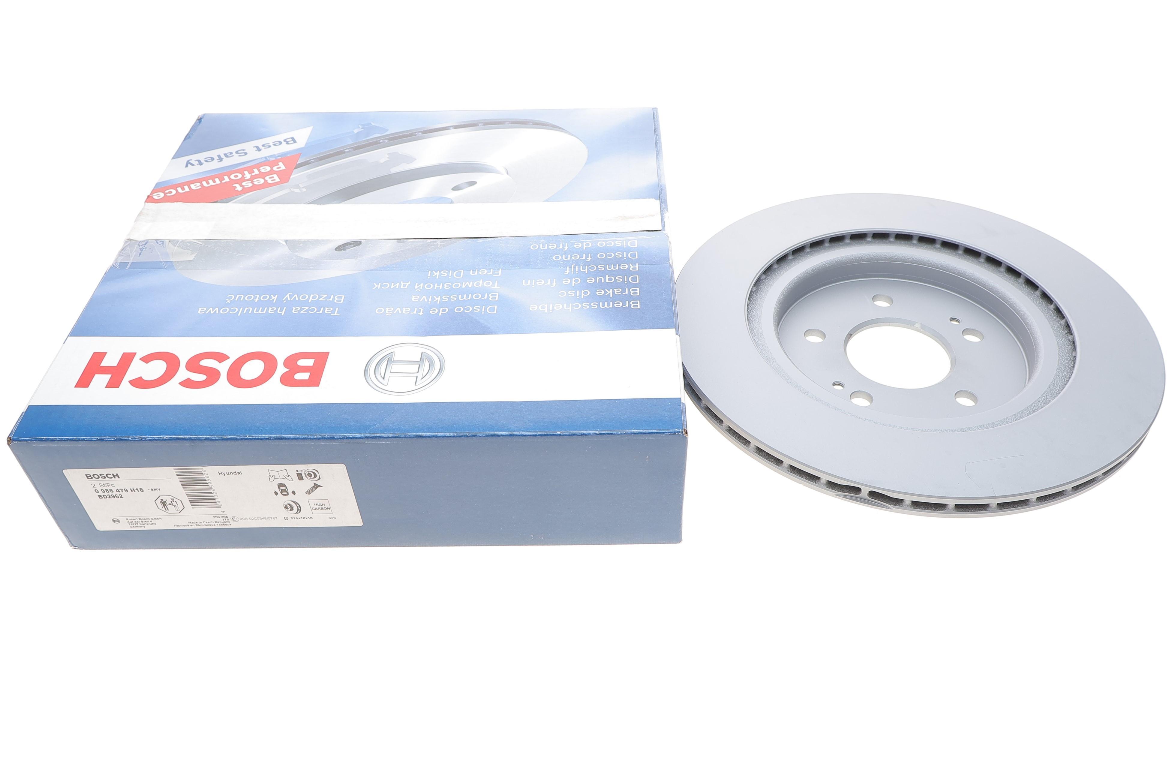 Диск гальмівний (задній) Hyundai Santa Fe 18-20 (314x18) (вентил.) (з покриттям)