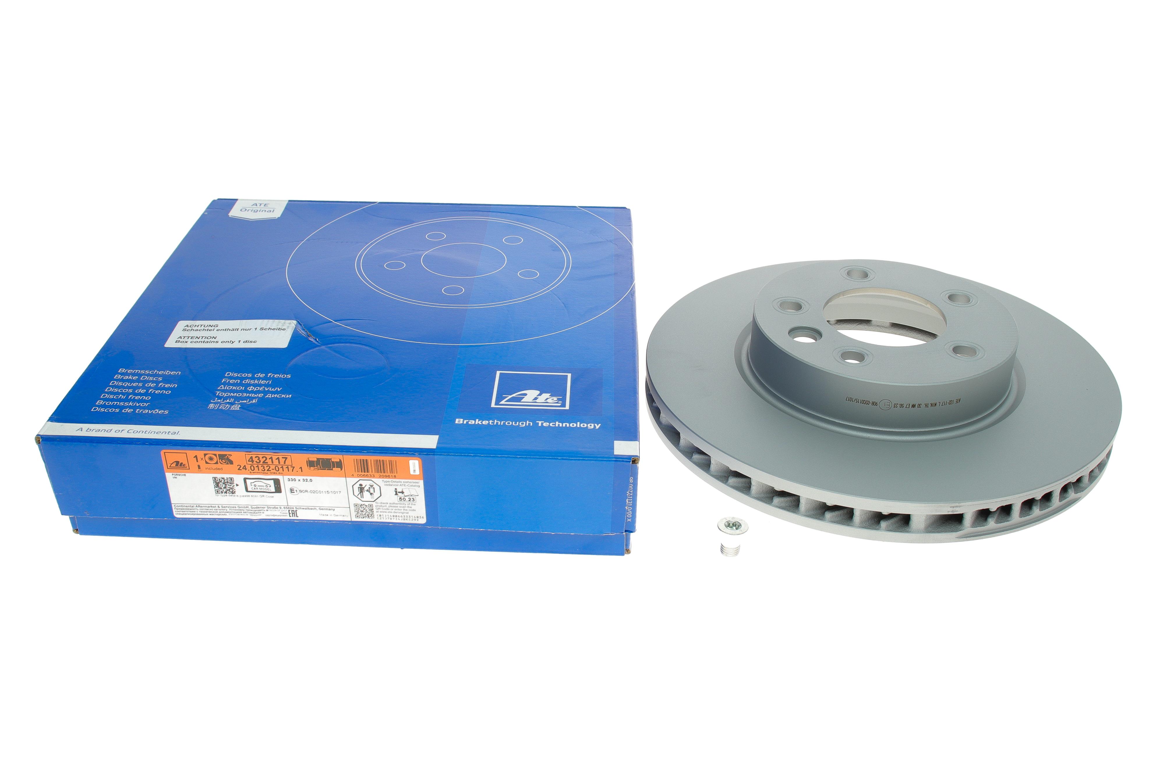 Диск гальмівний (передній) Porsche Cayenne/VW Touareg 02- (330x32) (L) (з покриттям) (вентильований)