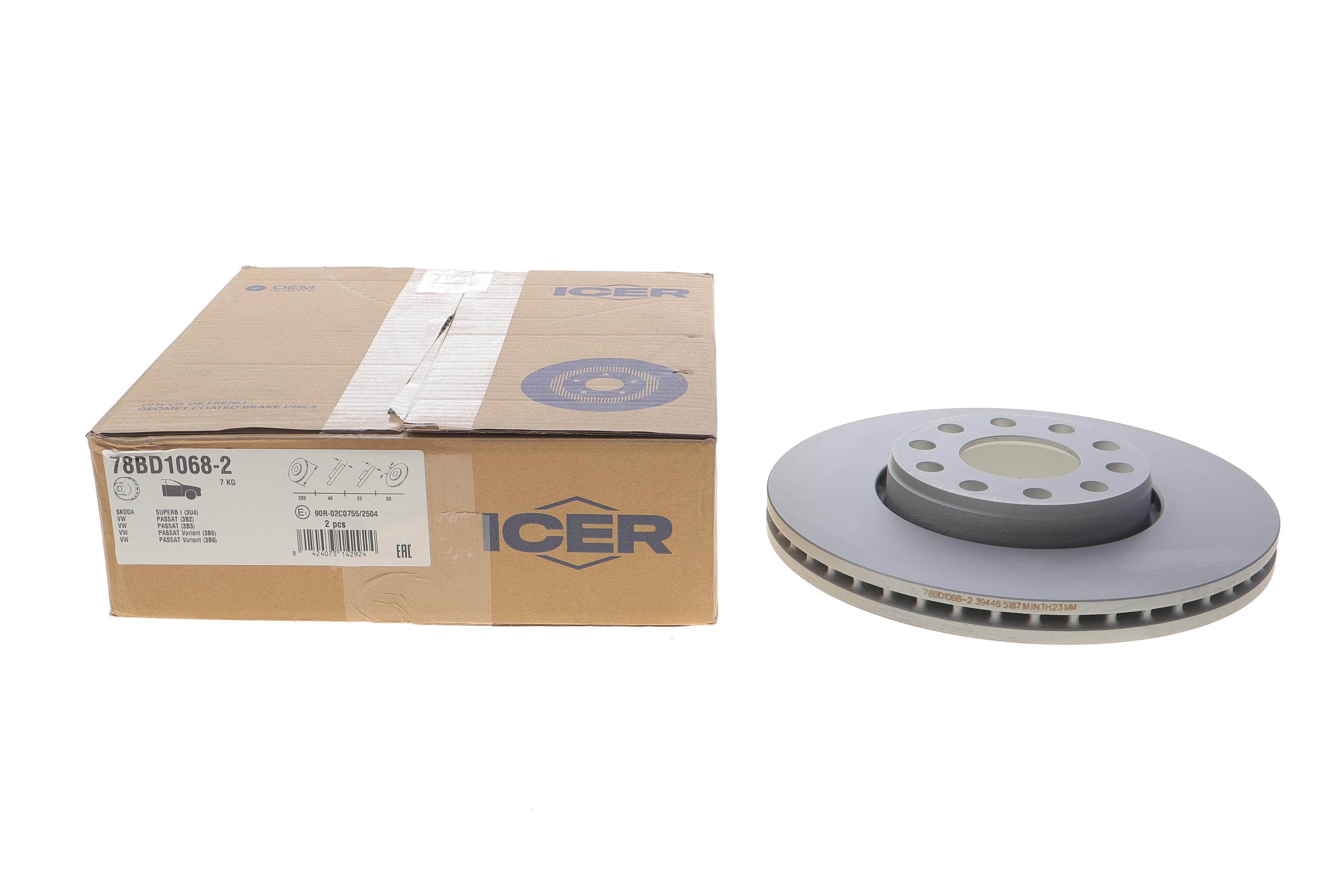 Диск гальмівний (передній) Skoda Superb/VW Passat 00-08 (288x25) (з покриттям) (вентильований)