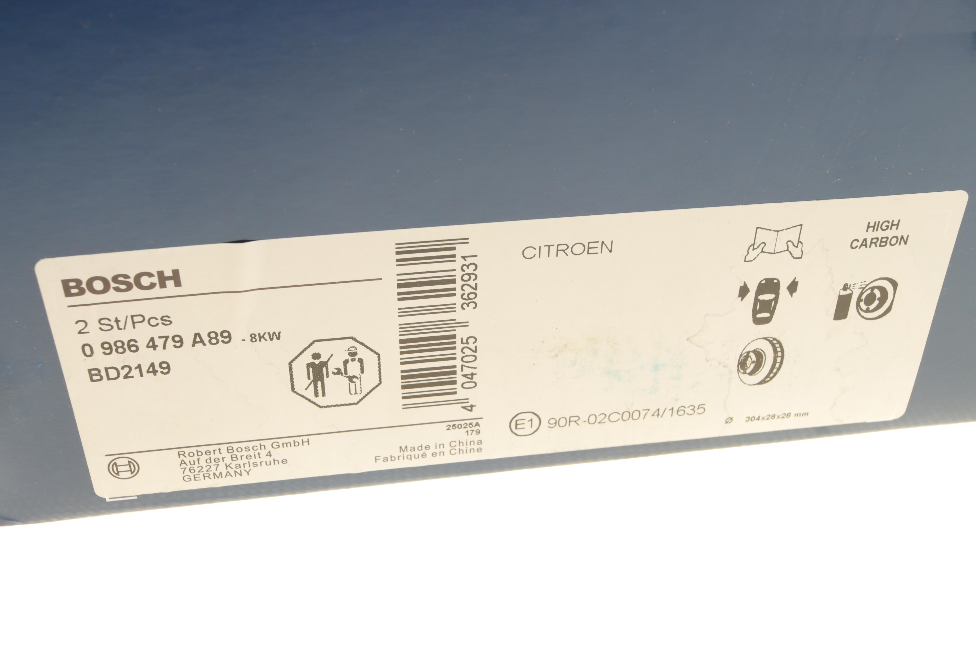 Диск гальмівний (передній) Citroen Picasso II/Peugeot 308/5008 13-/Opel Combo 18- (304x28)