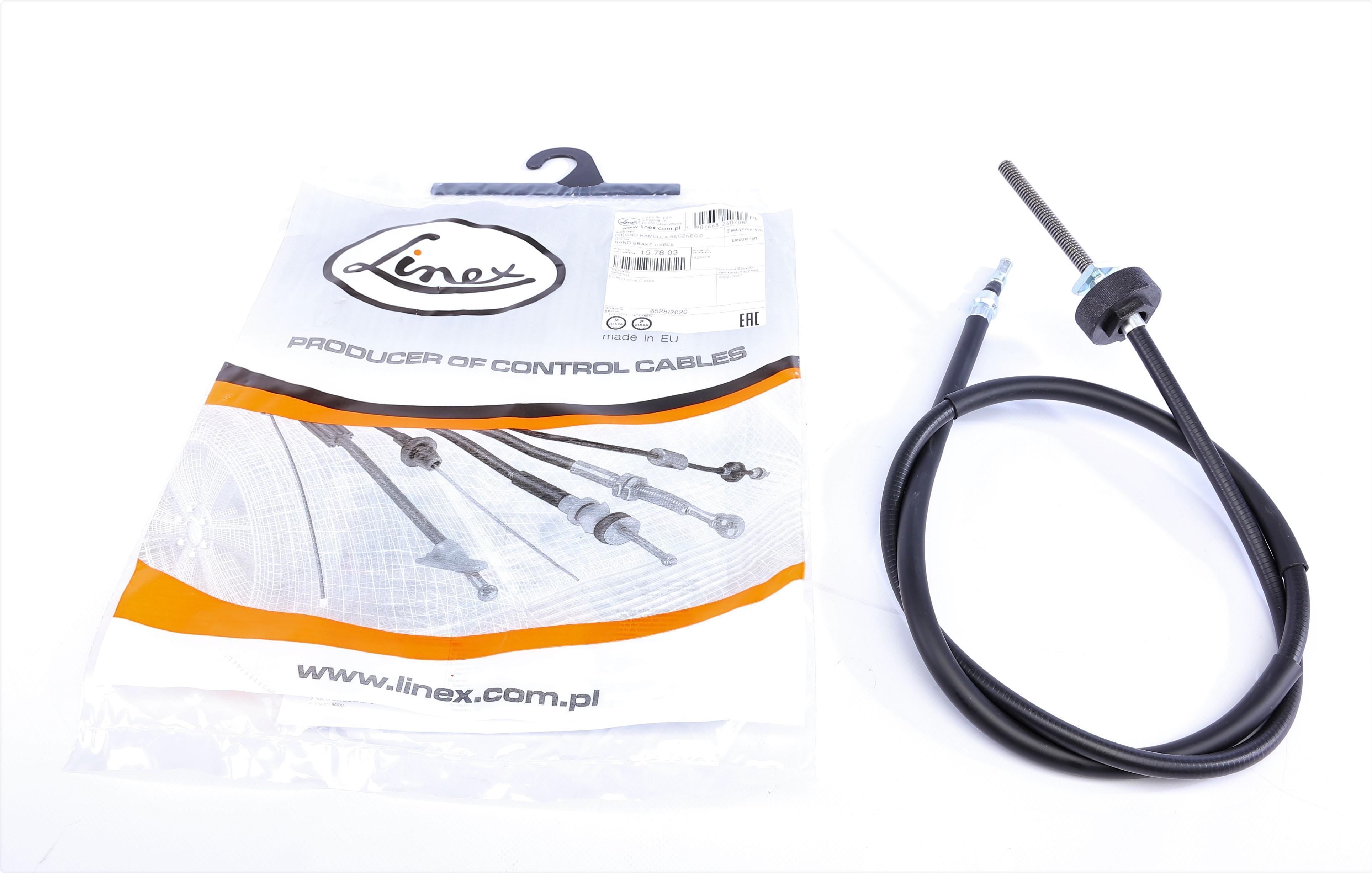 Трос ручника (задній) (L) Ford Focus/C-Max 03-07 (1504mm) (електро)