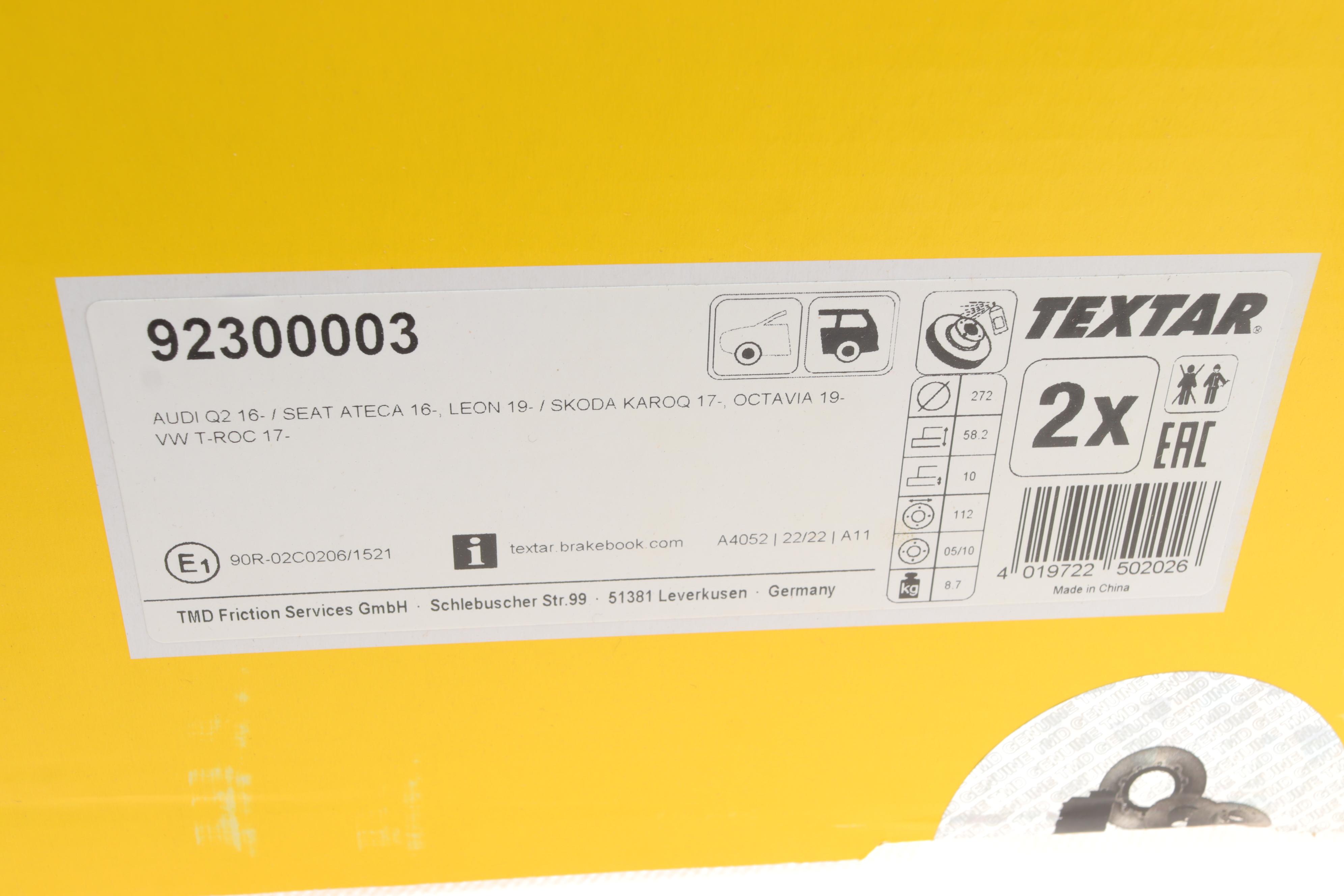 Диск гальмівний (задній) Audi Q2/Skoda Karoq/Octavia 18- (272x10) PRO