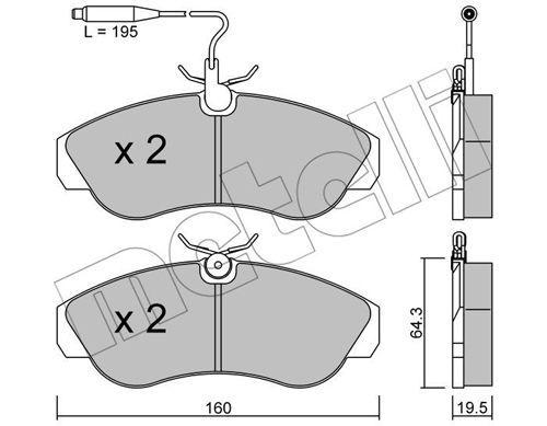 Колодки гальмівні (передні) Citroen Jumper 94-/Fiat Ducato/Peugeot Boxer 94-02 R16 (+датчики)