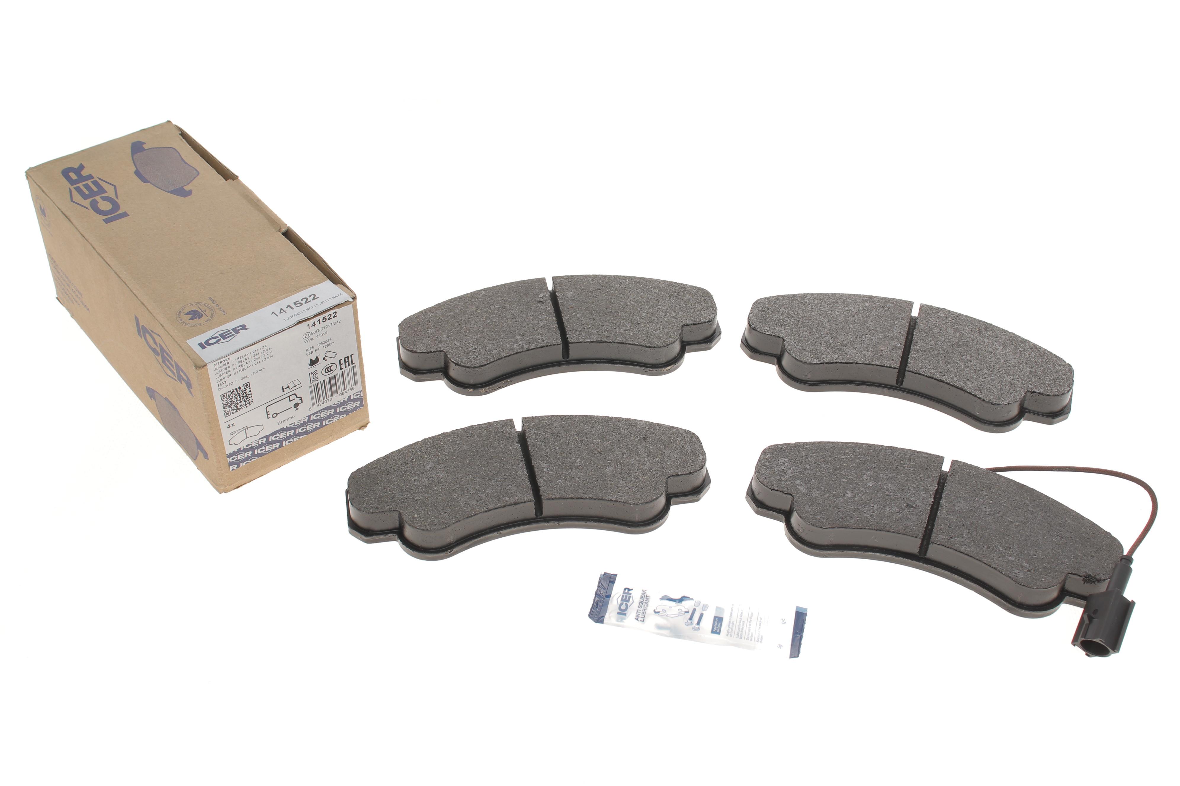 Колодки гальмівні (передні) Citroen Jumper 99-06/Fiat Ducato 00-/Peugeot Boxer 97-09 (+датчик)