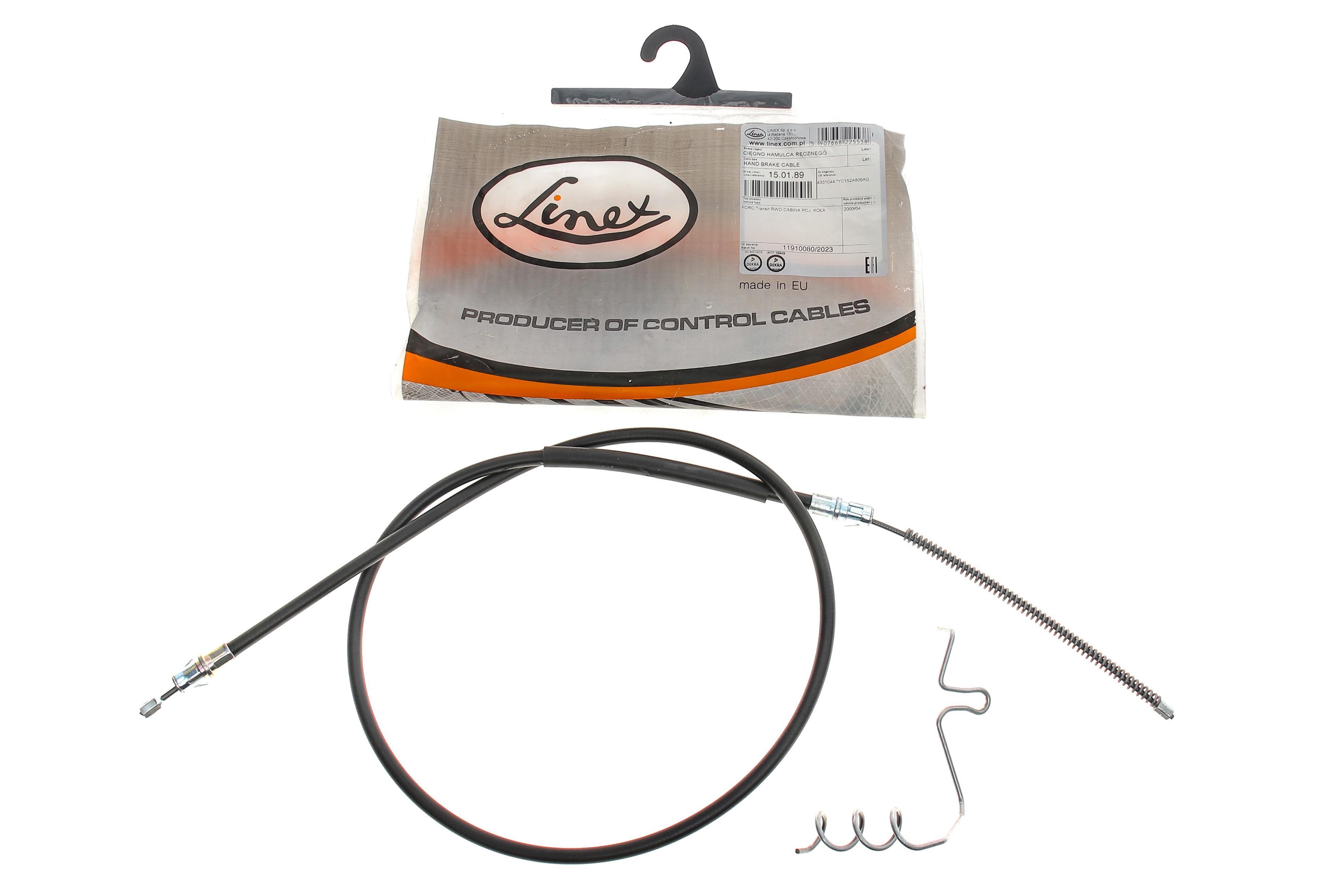 Трос ручника (задній) (L) Ford Transit 00-06 (1608/1315 мм)