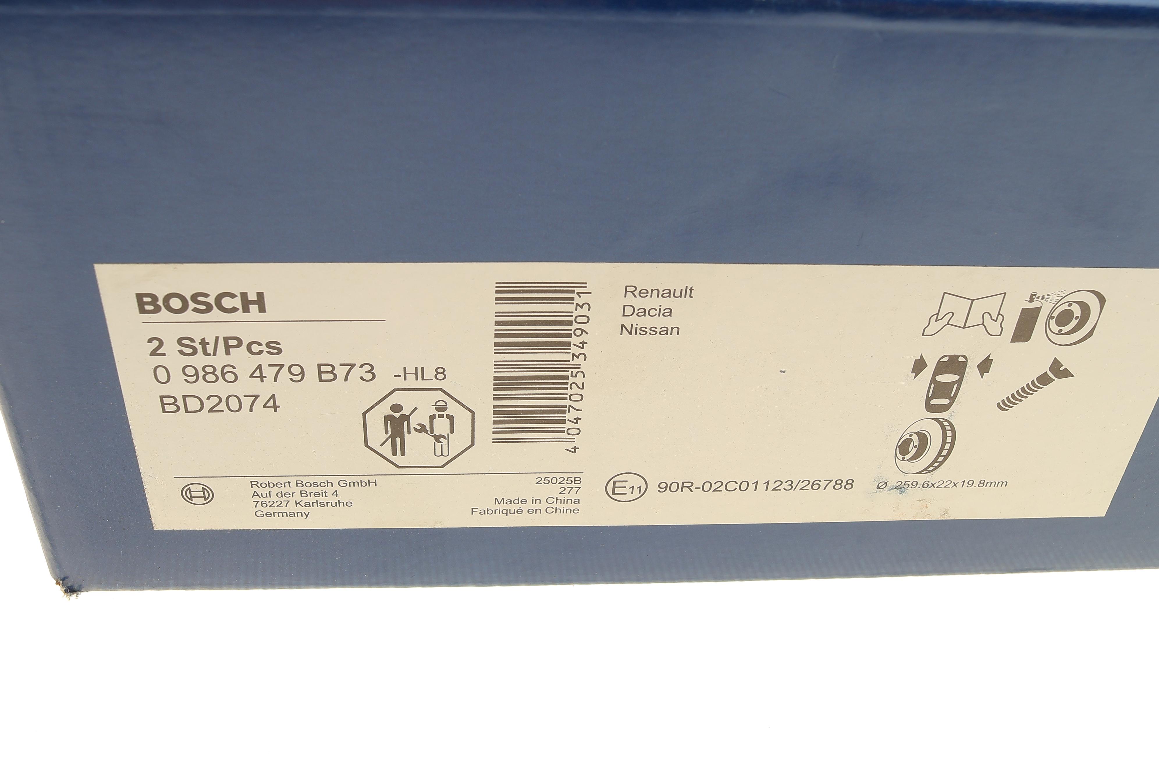 Диск гальмівний (передній) Renault Megane II/Clio II/III 1.2-1.5 dCI 02- (259,6x22) (вент.) (з покр.)