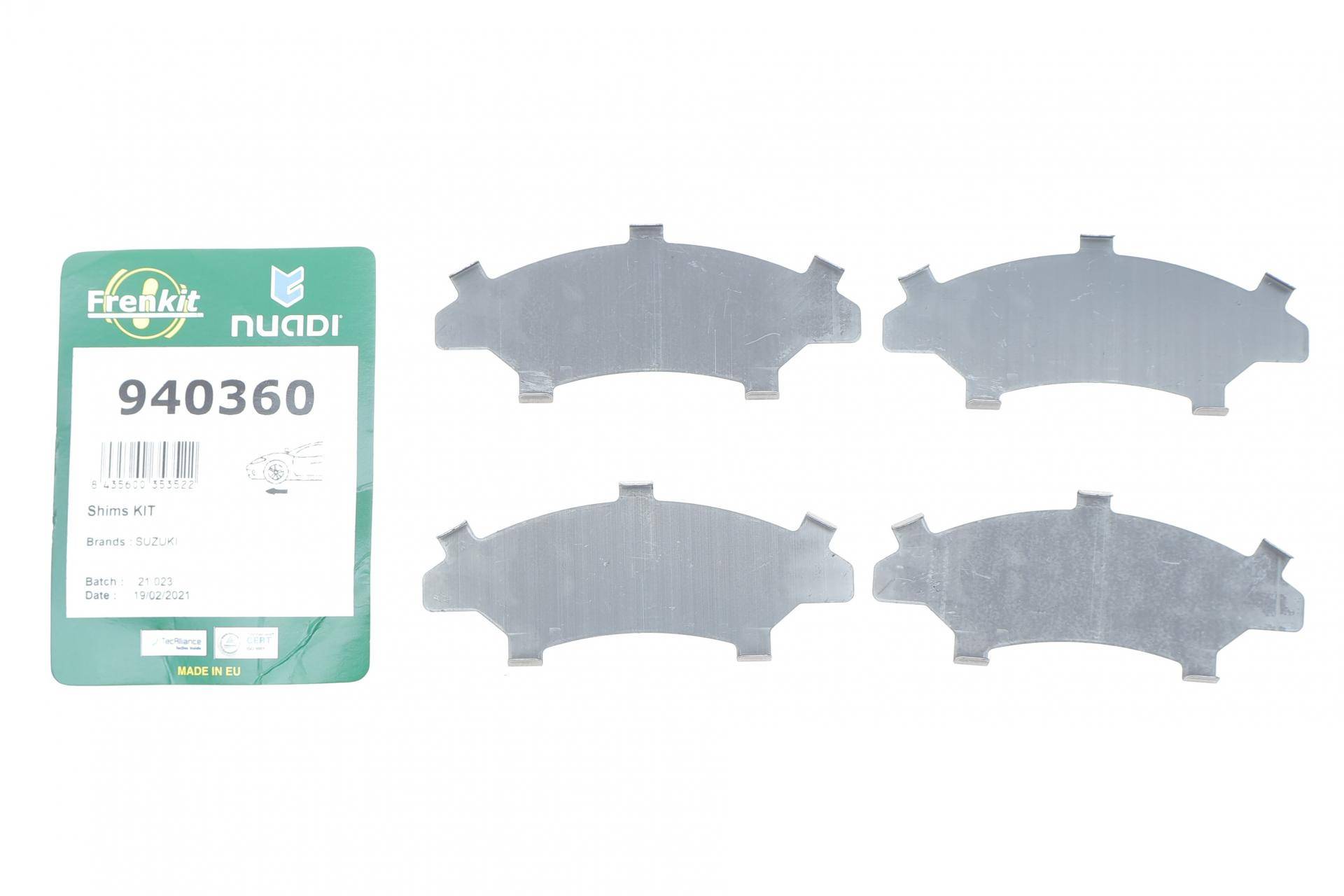 Комплект протискрипних пластин (передніх) Suzuki SX4 S-Cross/Vitara 1.0-1.6 13-