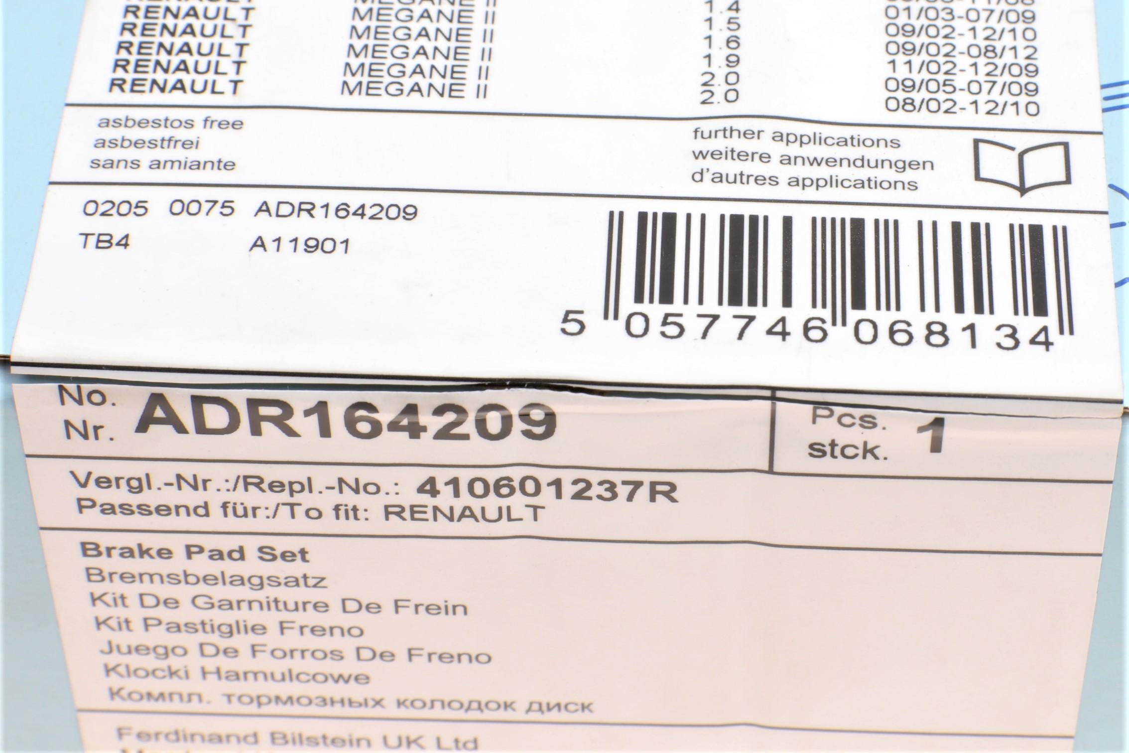 Колодки гальмівні (передні) Renault Laguna II 01-07