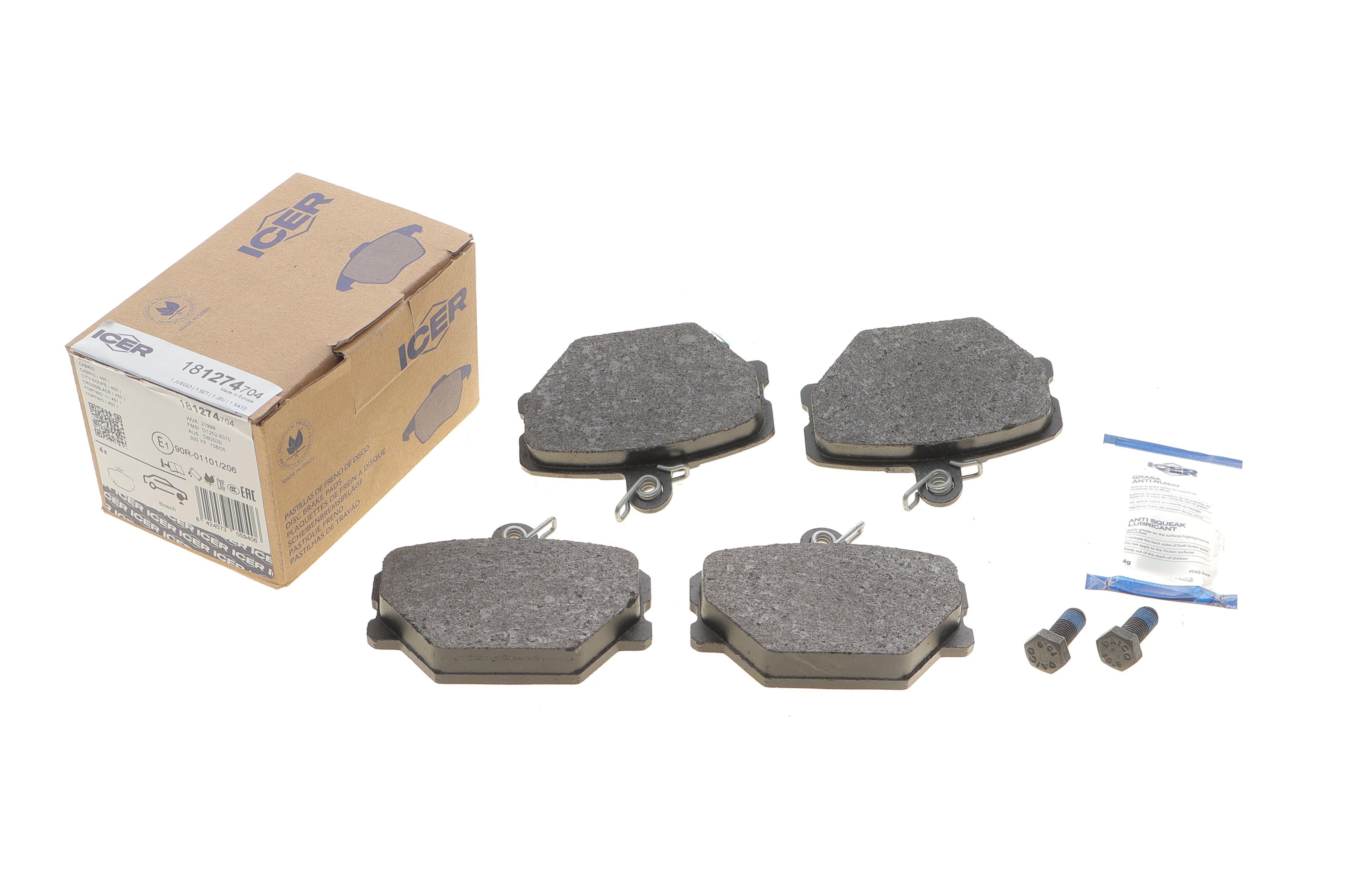 Колодки гальмівні (передні) Smart Cabrio 00-04/City Coupe 98-04/Roadster 03-05/Fortwo 04-