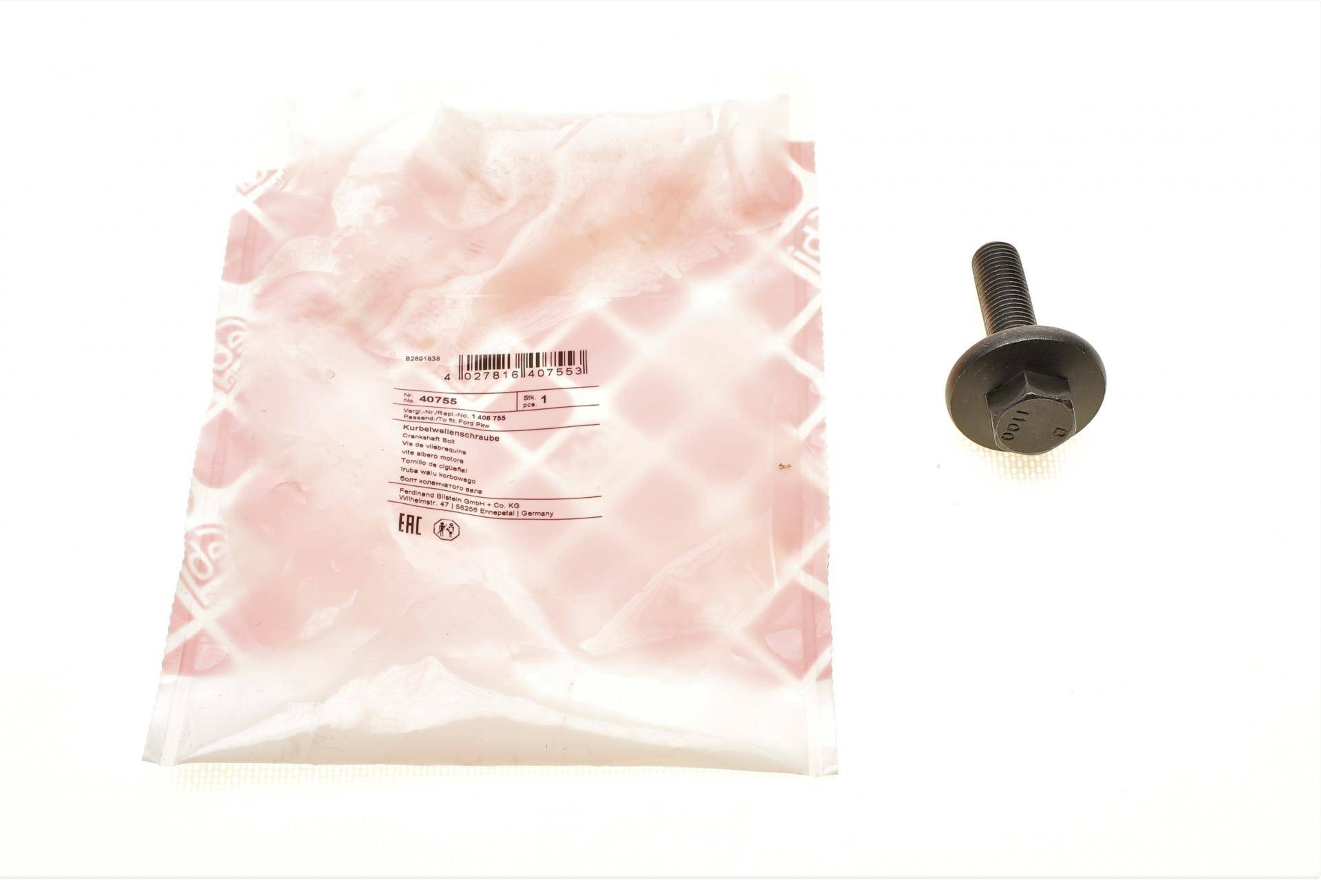 Болт шківа колінвалу Ford Fiesta/Focus 95- (M12x1.5/L=44mm)