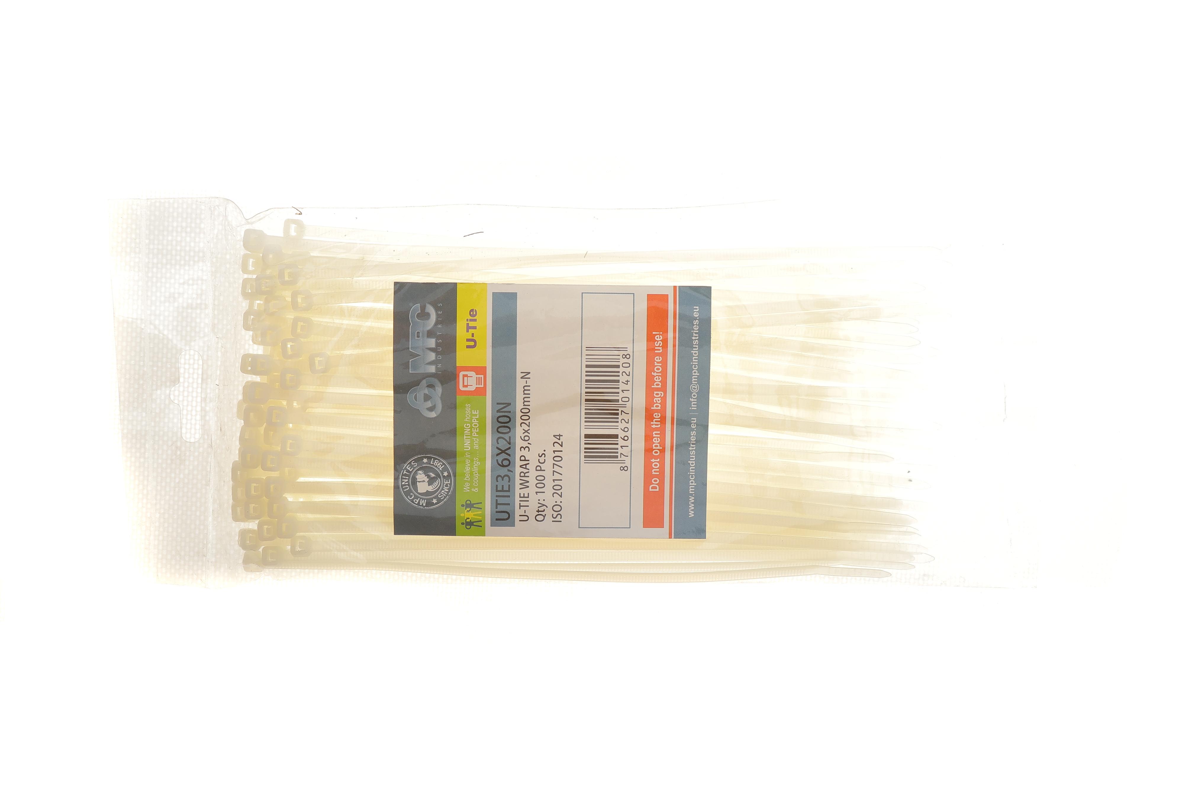 Набір стяжок пластикових 3,6x200 мм 100 од. (біла)