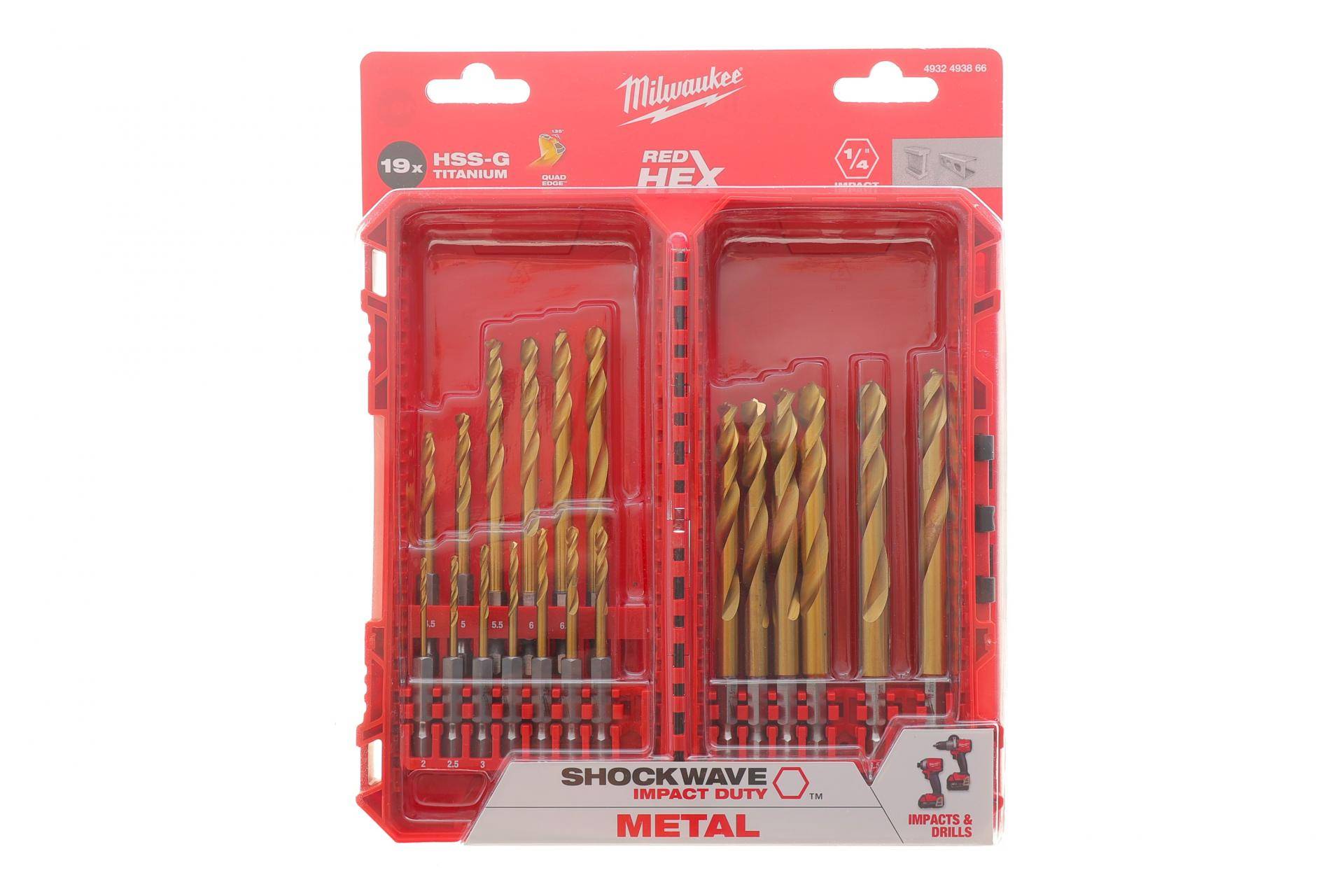 Набір свердл RedHEX HSS-G TiN Ø2-10 мм 19 од.