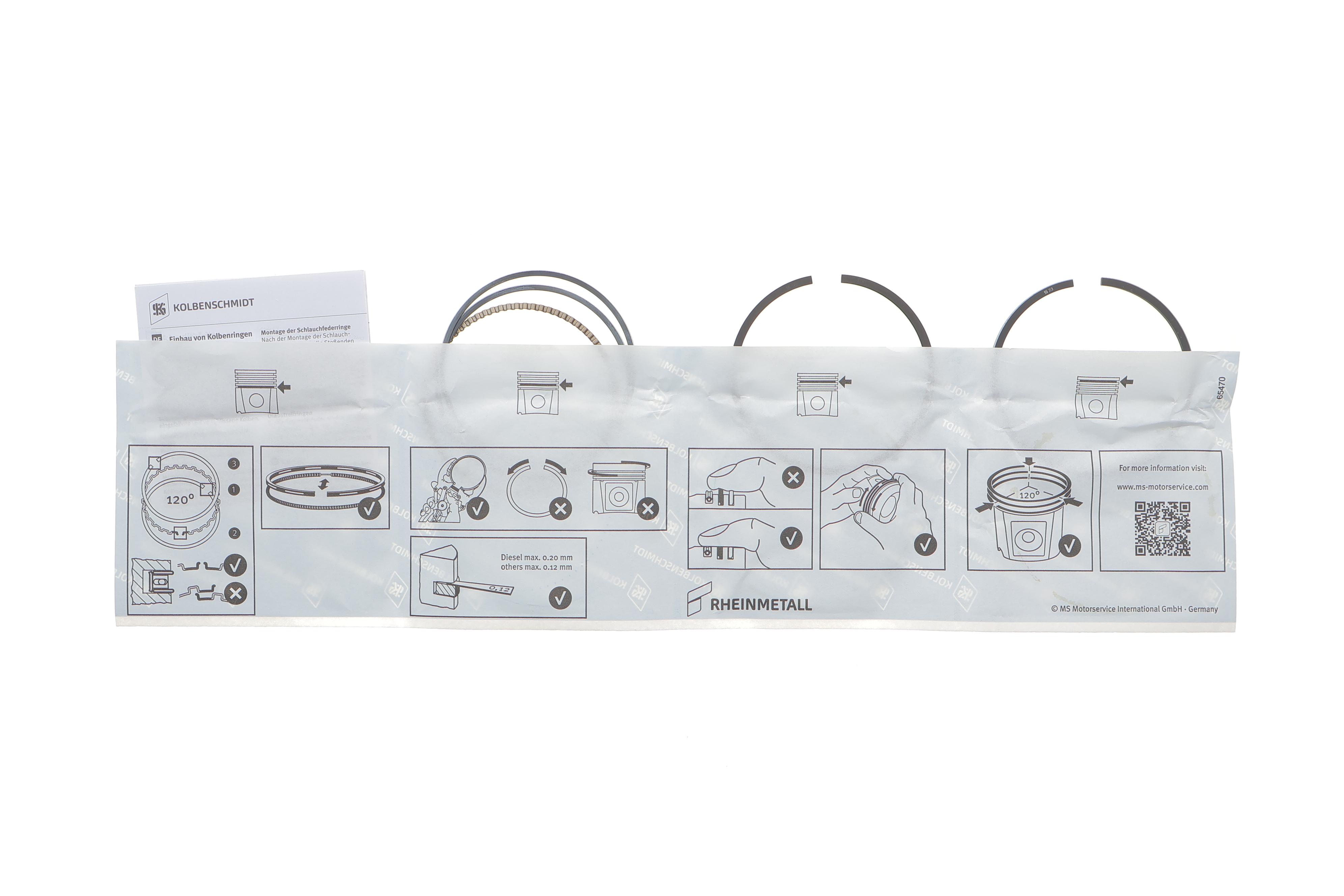 Кільця поршневі Peugeot 405 87-92 (75.00mm/STD) (2.5-1.5-1.5)