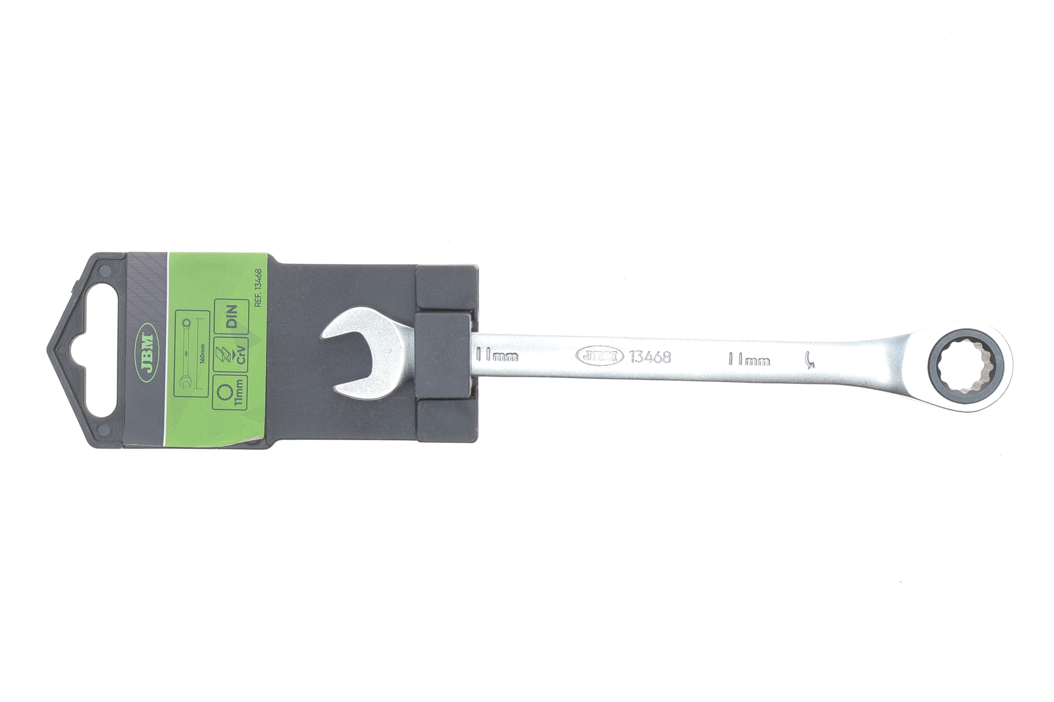 Ключ ріжково-накидний з тріскачкою 11 мм 90 зуб. L-165 мм