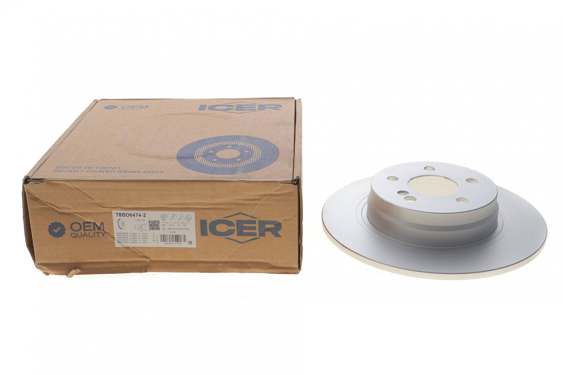 Диск гальмівний (задній) MB C-class (W204/S204) 07-/E-class (W212) 09- (300x10) (з покриттям)(повний)