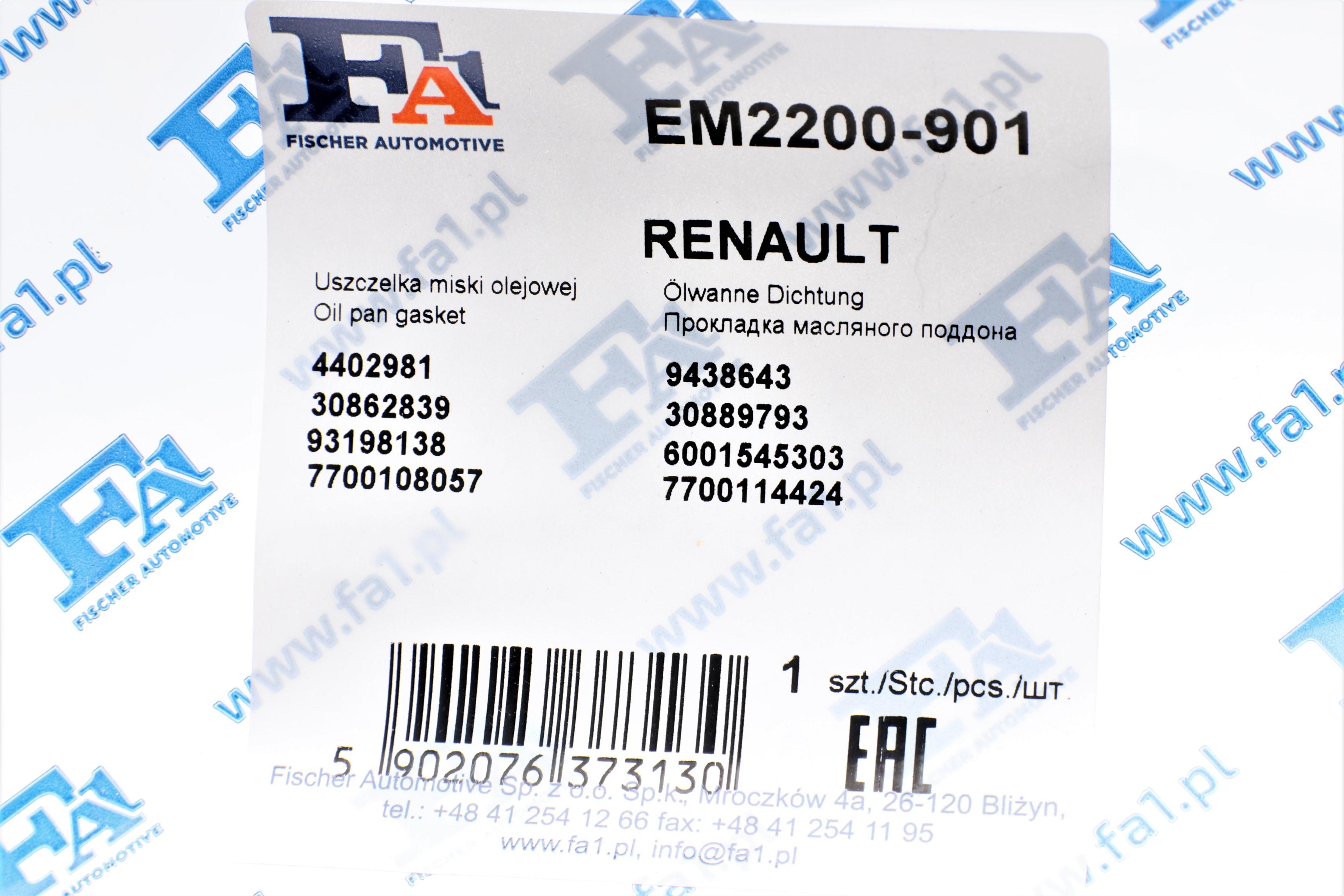 Прокладка піддону Renault Trafic/Master/Kangoo 1.9D/dCi/dTi