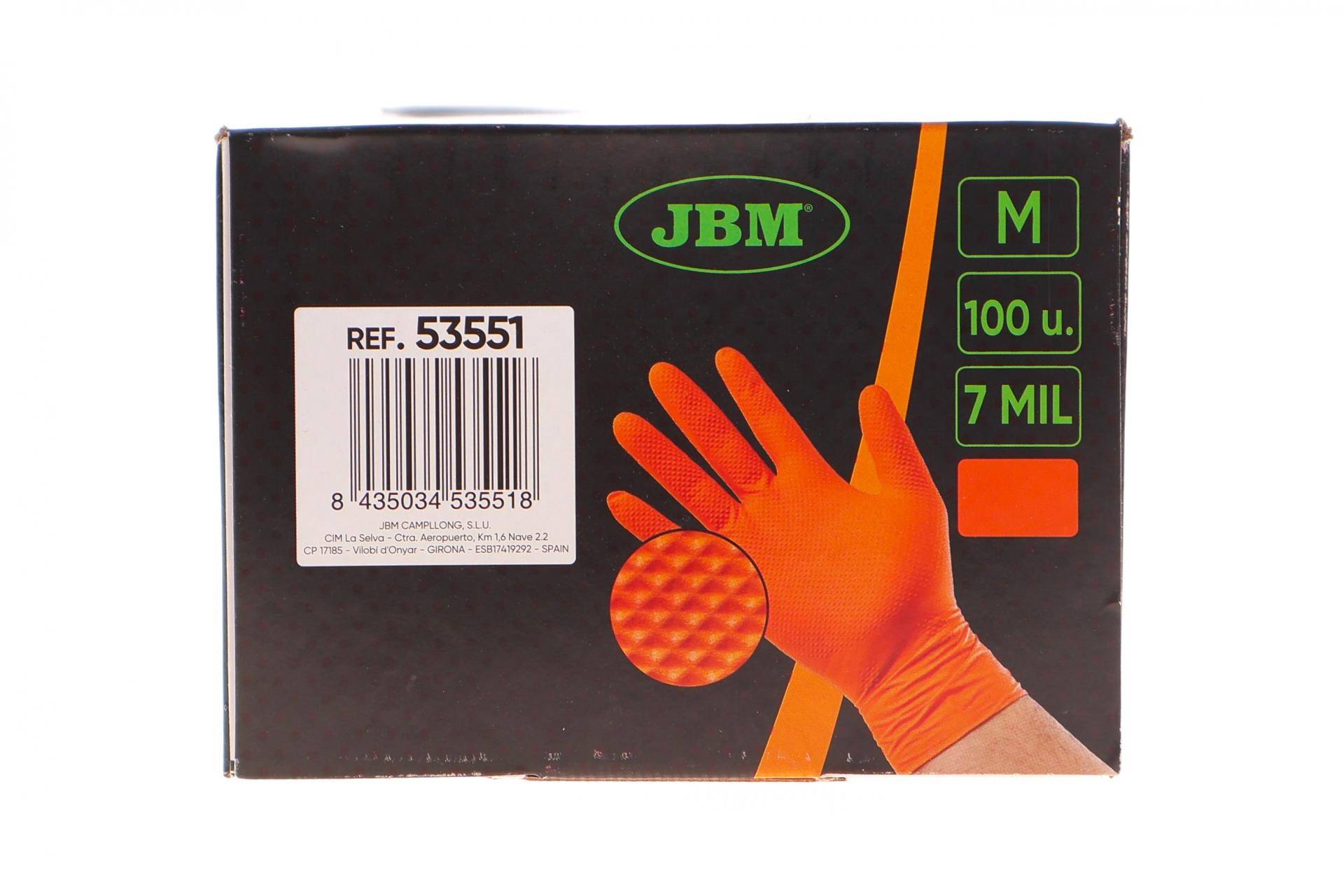 Рукавиці нітрилові (M) 100 шт. 7 mil (помаранчеві Diamond texture)