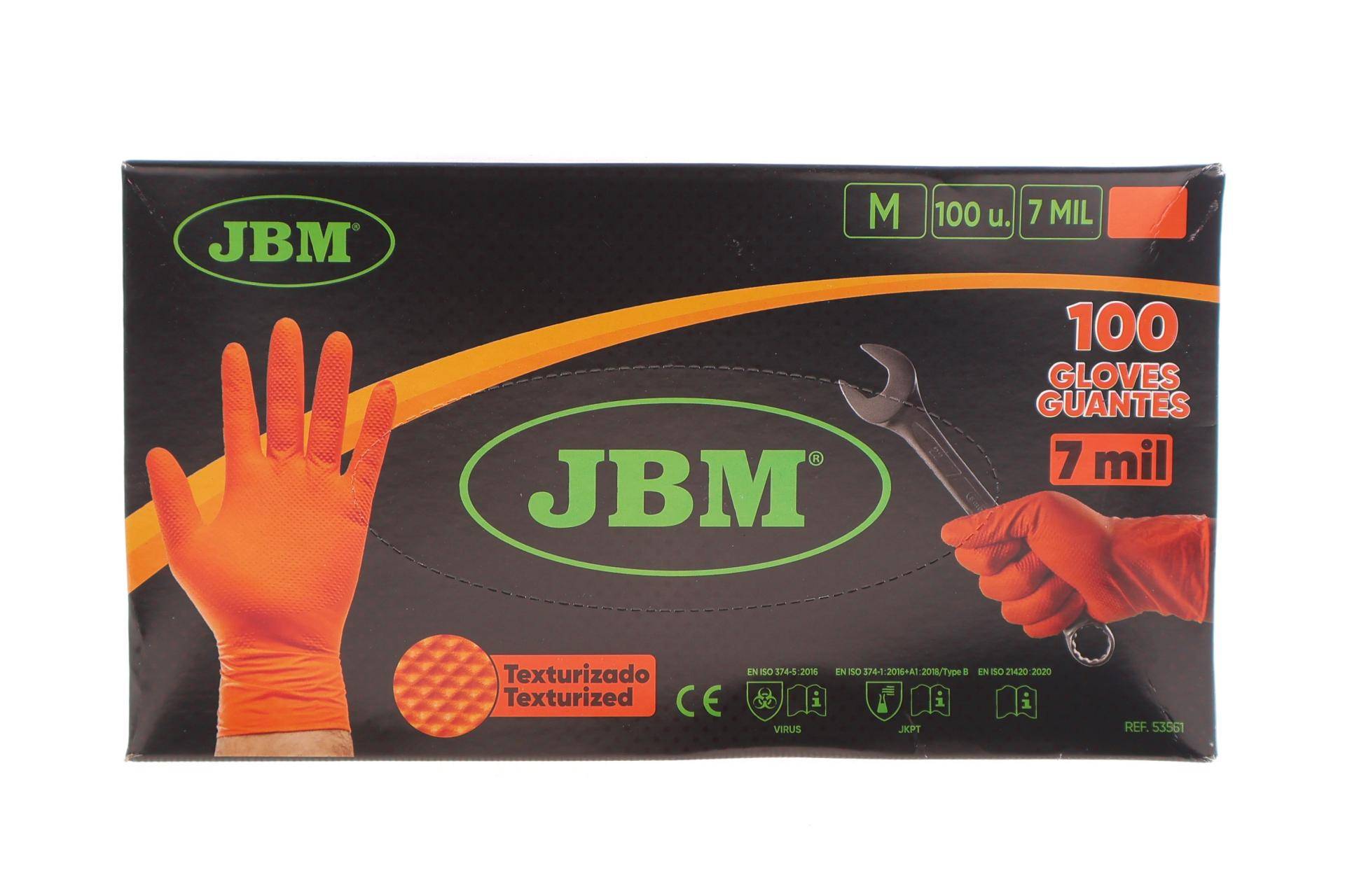 Рукавиці нітрилові (M) 100 шт. 7 mil (помаранчеві Diamond texture)