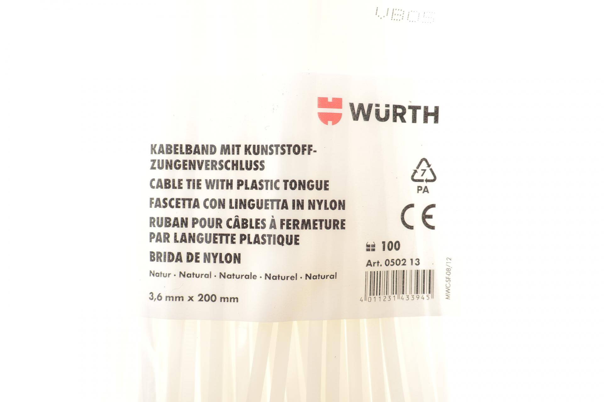 Набір стяжок пластикових 3,5x200 мм 100 од. (біла)