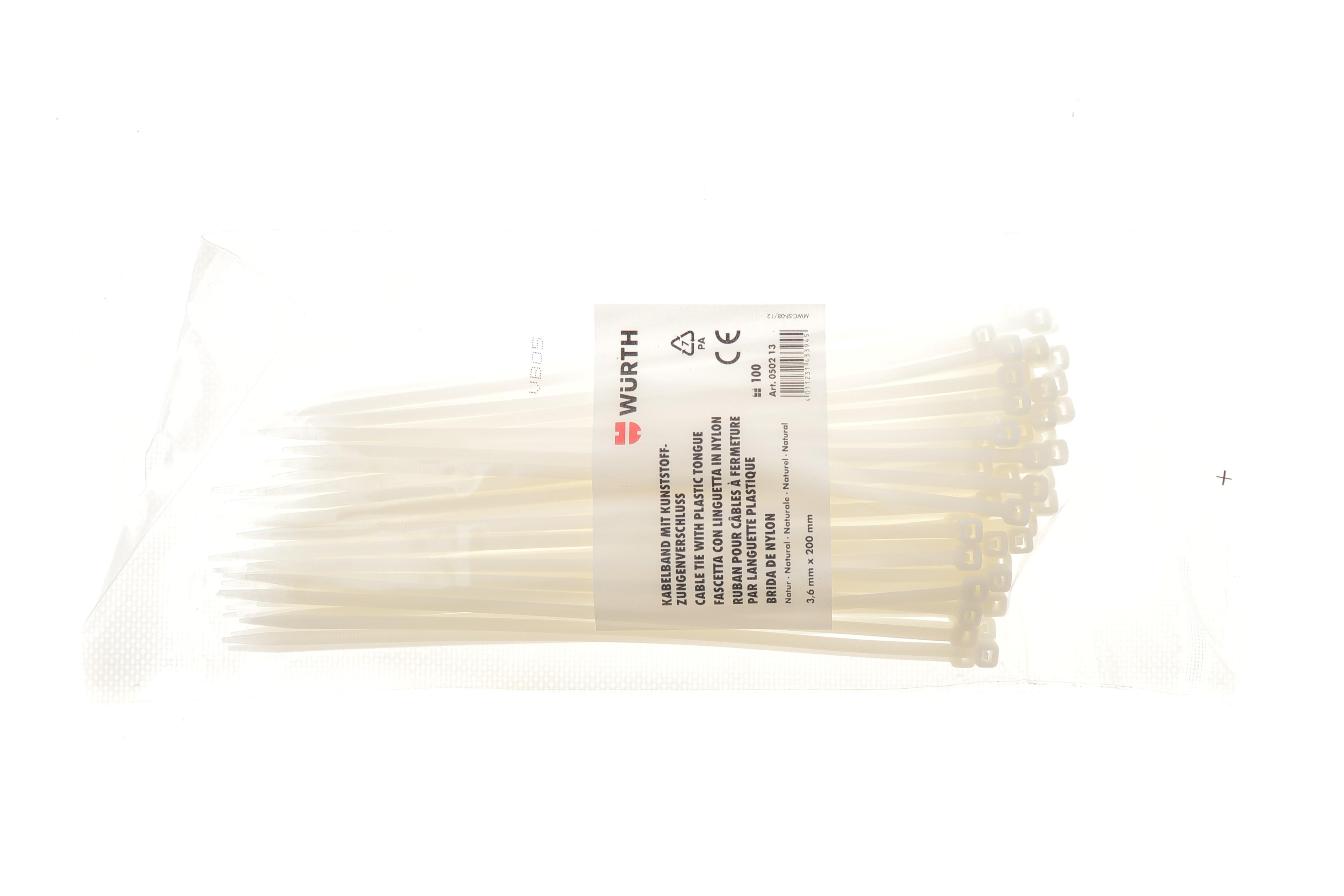 Набір стяжок пластикових 3,5x200 мм 100 од. (біла)