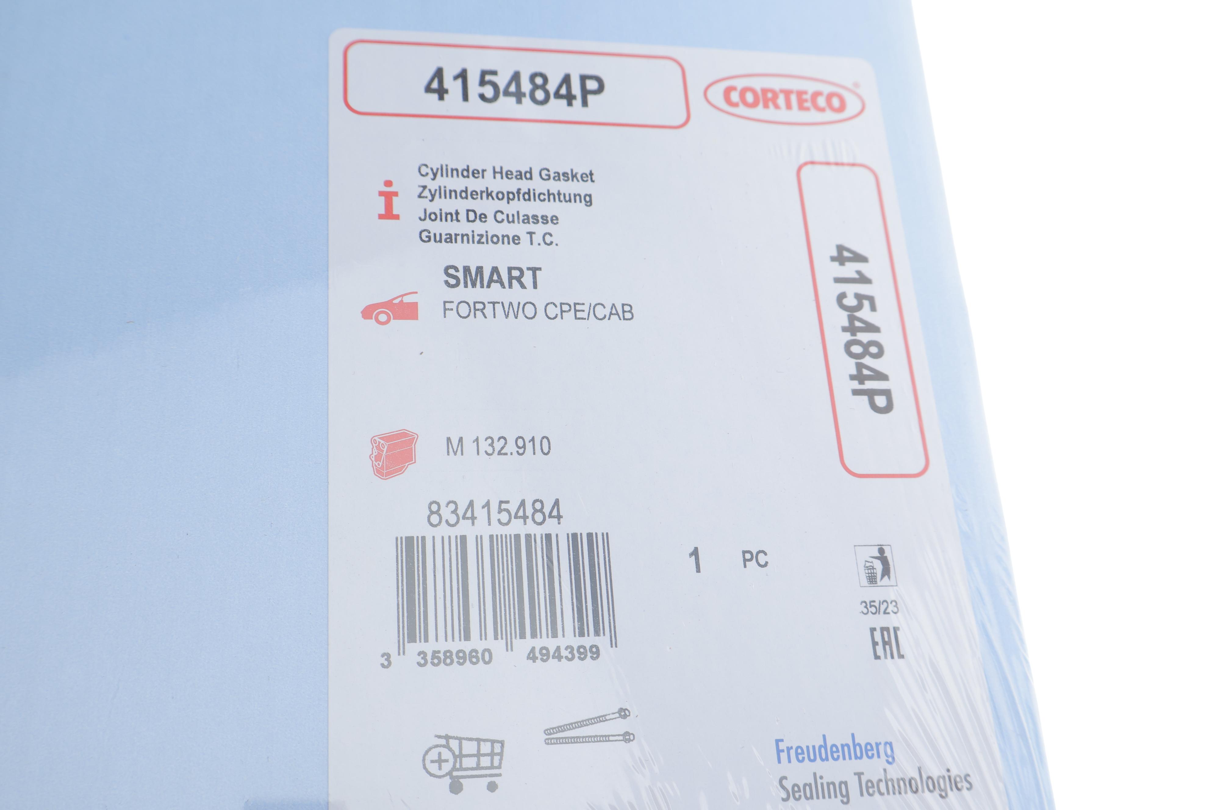 Прокладка ГБЦ Smart Fortwo 1.0i (M132) 07-