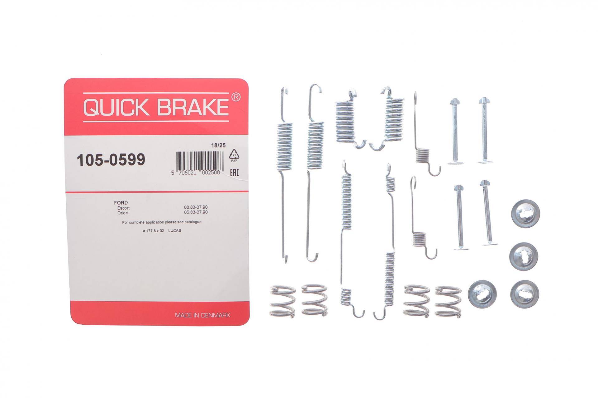 Комплект пружинок колодок ручника Ford Escort III/Orion 80-90 (180x32)